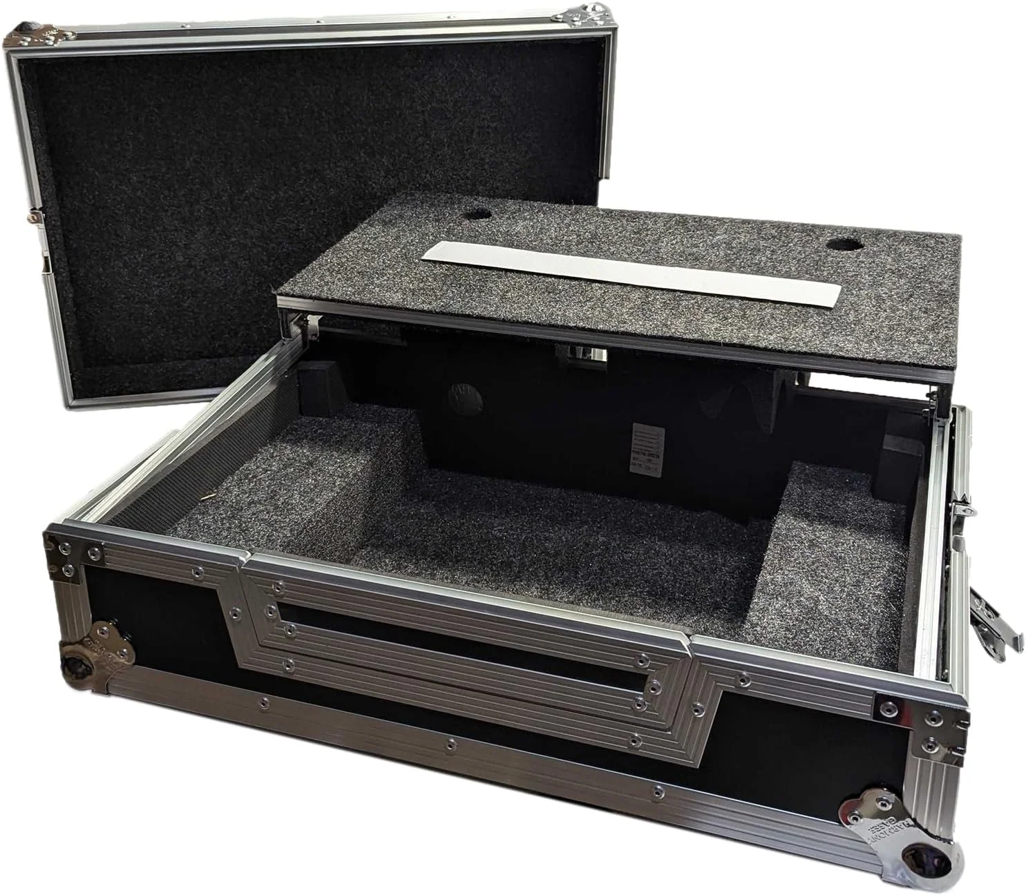 کیف حمل کنترلر دی‌جی Harmony Cases HCINPULSE500LT سازگار با Inpulse 500 به همراه سینی کشویی برای لپ‌تاپ، دارای درگاه کابل و فوم قابل تنظیم با چسب Velcro - مشکی