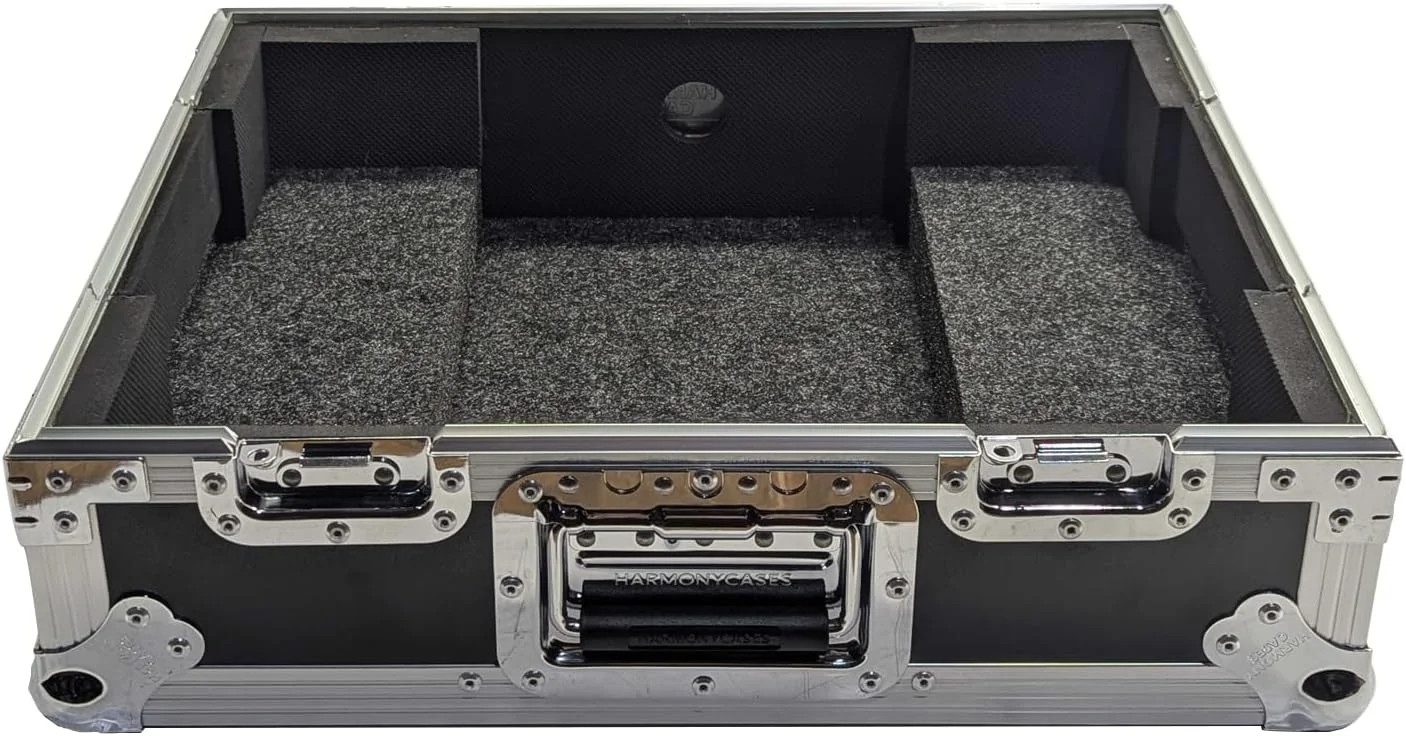 کیف سفارشی DJ هارمونی آدیو HCPLXCRSS12 سازگار با صفحه گردان دیجیتال-آنالوگ پایونیر DJ PLX-CRSS12 با فضای داخلی فوم دار و درج های فومی قابل تنظیم چسبی - مشکی