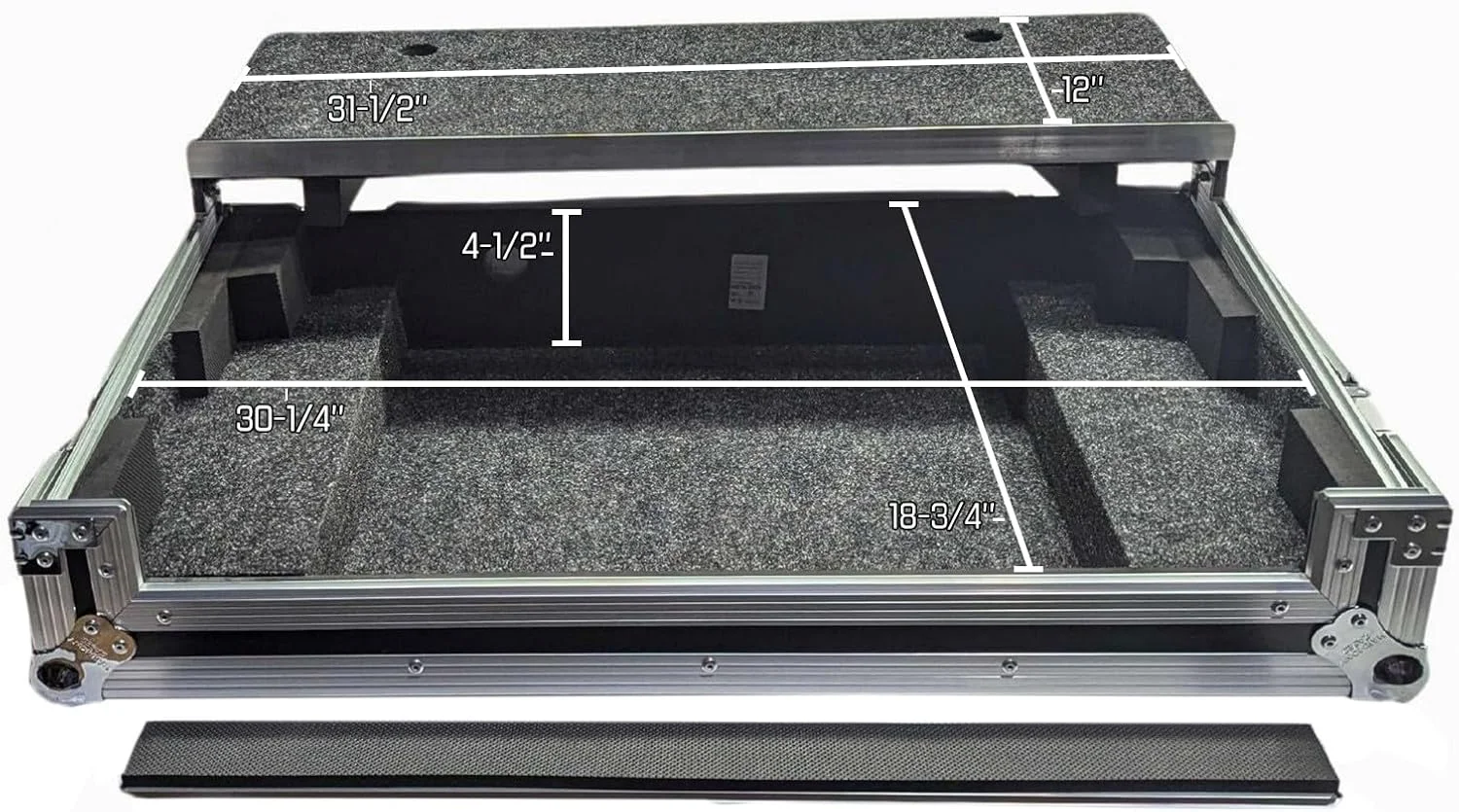 کیف کنترلر دی جی Harmony Audio HCSCLIVE4WLT سازگار با Denon DJ SC LIVE 4 - مشکی، دارای سینی لپ تاپ کشویی، چرخ، دسته فنری و فوم قابل تنظیم برای محافظت حداکثری