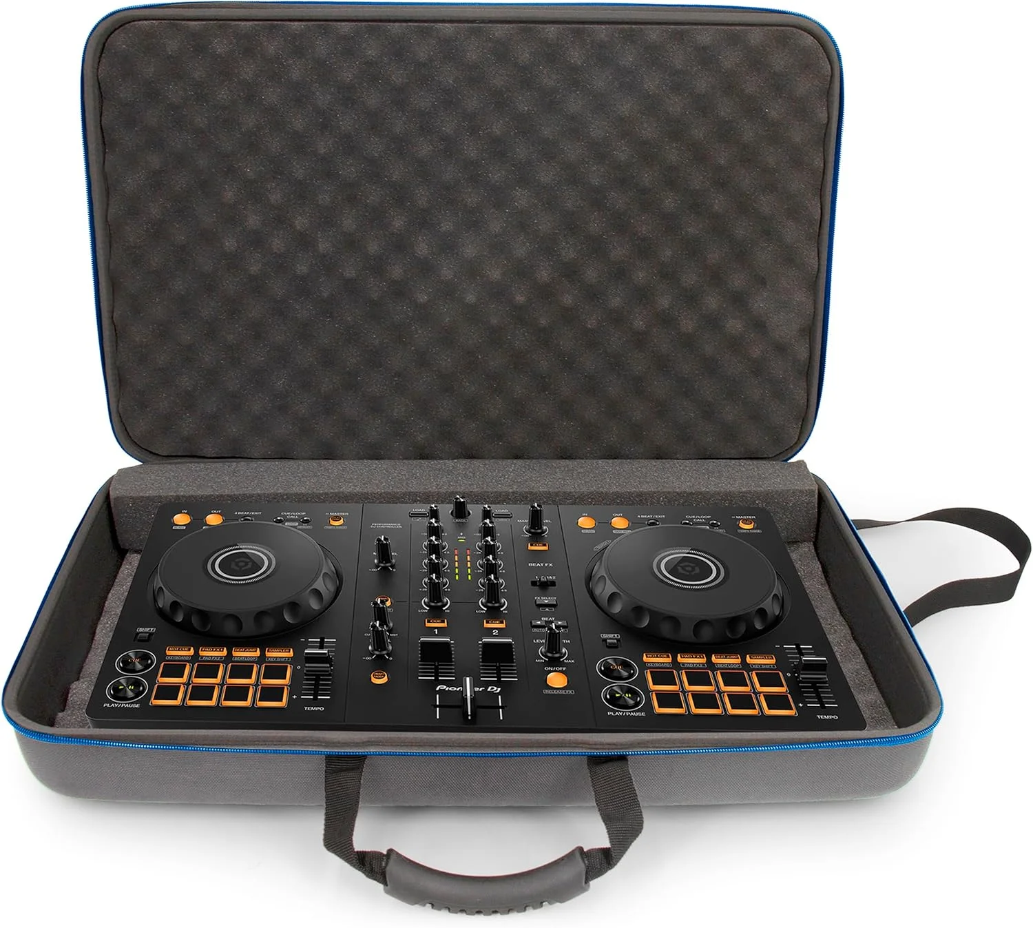 کیف حمل CASEMATIX سازگار با کنترلر پایونیر DJ DDJ-FLX4 Serato DJ، میکسر های DDJ-REV1 Rekordbox و کابل ها - شامل کیف EVA پد دار فقط با بند شانه
