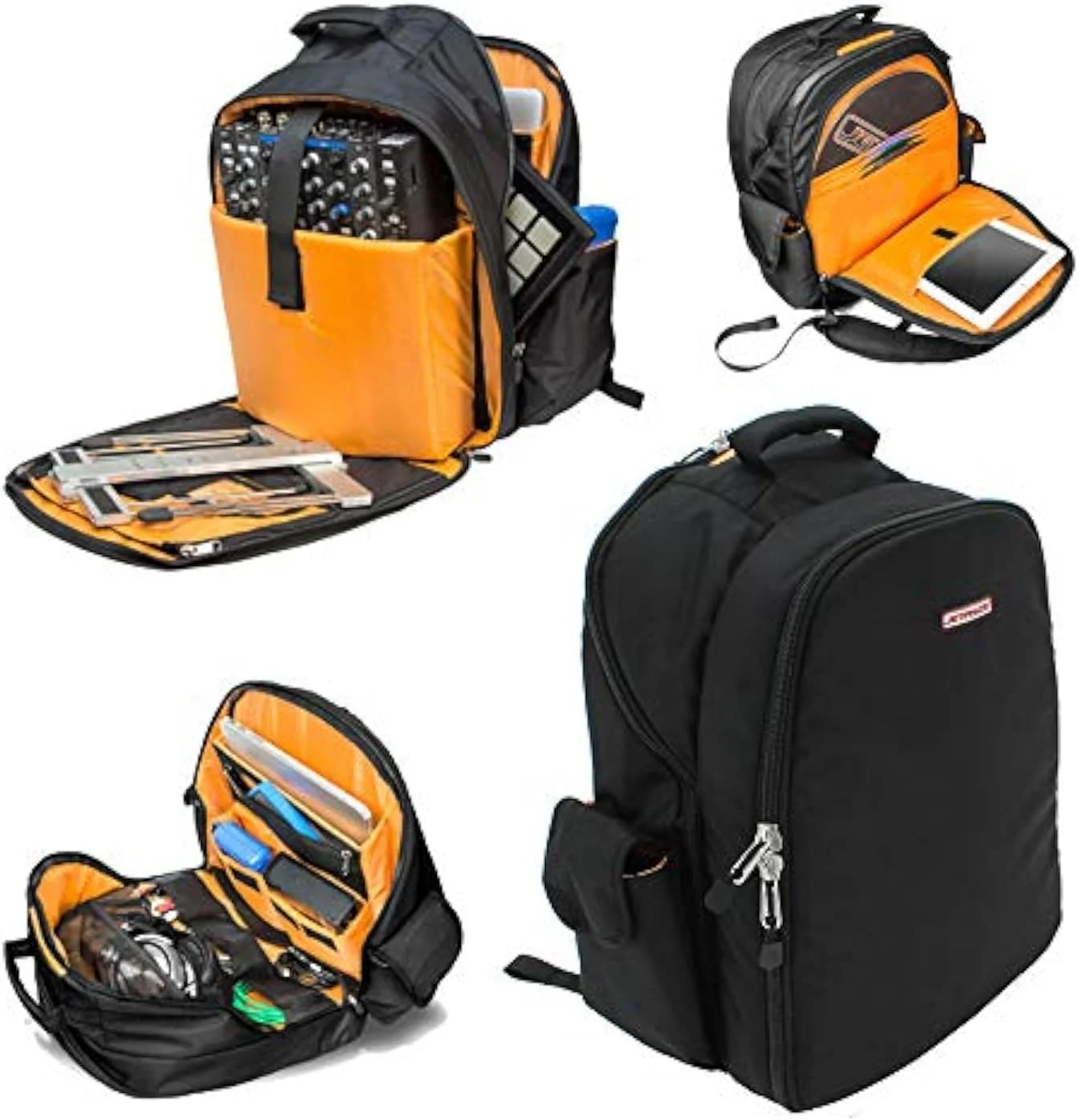 کیف کوله پشتی حرفه ای JetPack Prime DJ برای اجرای زنده، موبایل یا کلوپ، حمل میکسر S9، 62 و غیره، لپ تاپ، پایه، تبلت، هدفون، صفحه گرامافون، دستگاه های موبایل USB، جعبه سوزن، کابل، میکروفون و موارد دیگر