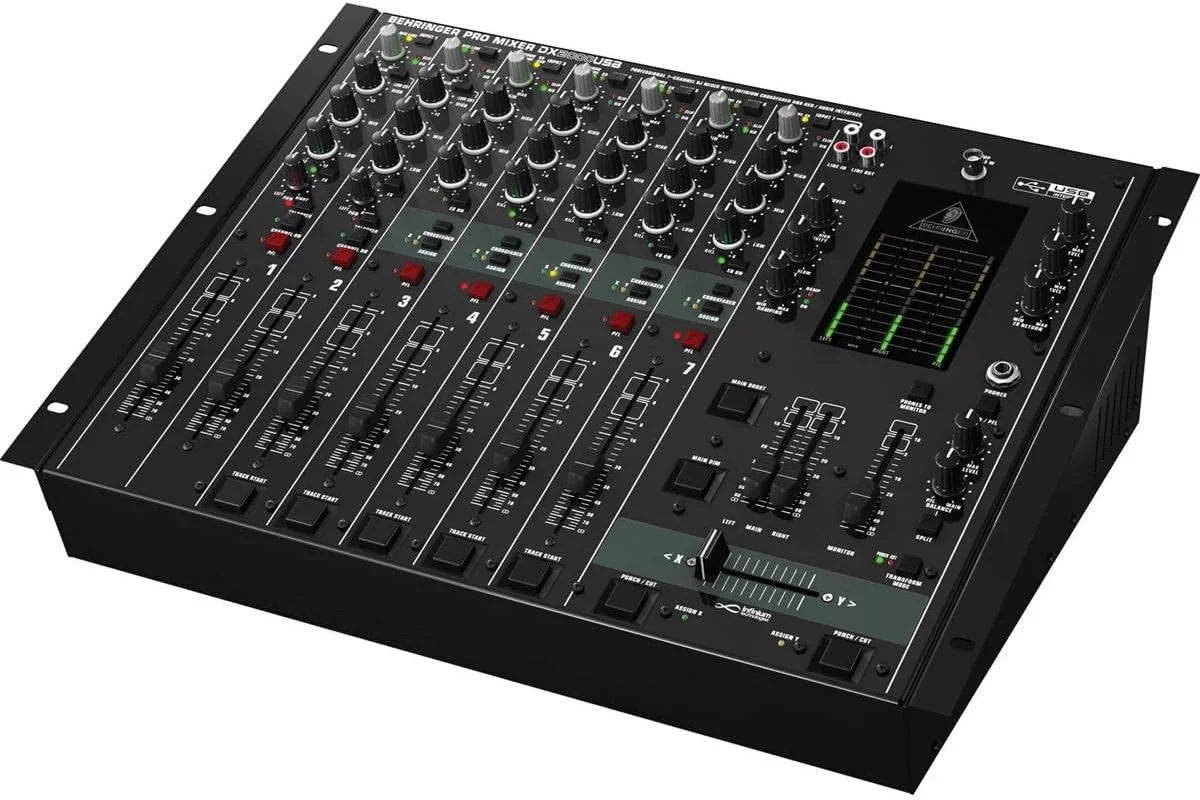 میکسر حرفه ای دی جی 7 کاناله Behringer PRO MIXER DX2000USB با کراس فیدر VCA بدون تماس INFINIUM و رابط USB/صوتی