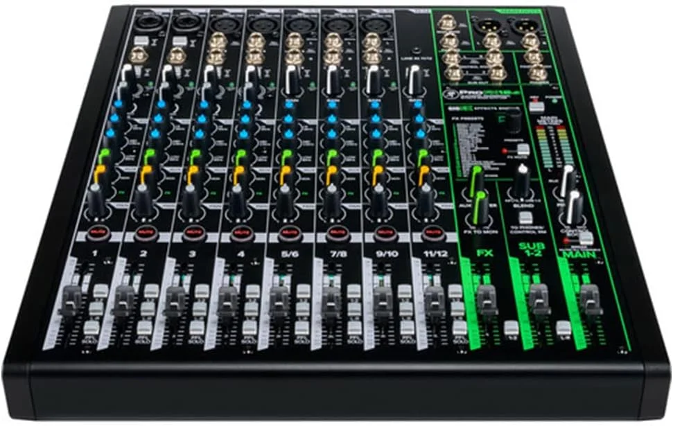 میکسر تقویت صدای 12 کاناله Mackie ProFX12v3 با افکت‌های داخلی، کیف میکسر Gator Cases G-MIXERBAG-1515 و بسته کابل استریو 10 فوتی