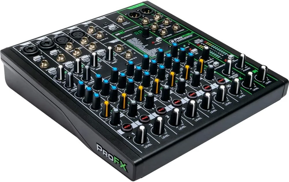میکسر حرفه ای 10 کانال Mackie PROFX10V3 با USB به همراه هدفون حرفه ای پشت بسته Tascam و کیف سخت Deco Gear (شامل 3 مورد)