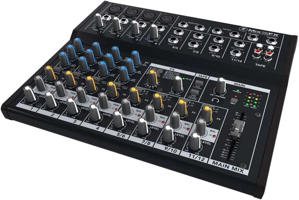 میکسر افکت دار 12 کانال Mackie Mix Series Mix12FX به همراه 2 عدد کابل XLR 20 فوتی رایگان