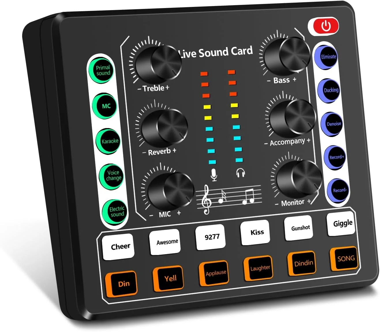 میکسر صوتی قابل حمل DJ، کارت صدای Plug & Play با تغییر صدا برای کامپیوتر، تلفن، بازی، کارائوکه، استودیو، ضبط پادکست و پخش زنده