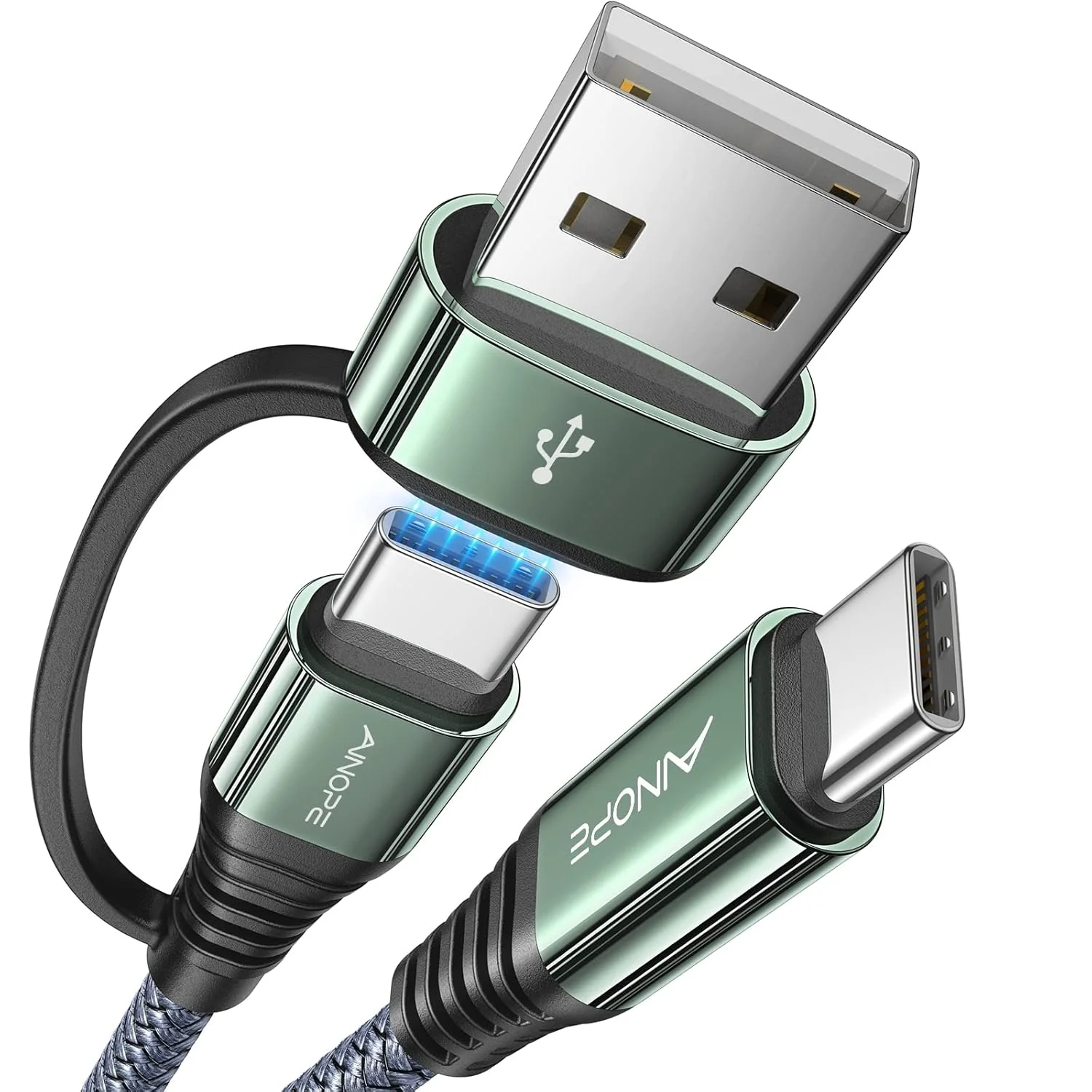 کابل USB C با قابلیت شارژ سریع 3 متری AINOPE به همراه آداپتور USB، کابل بافته شده 60 واتی USB به USB C، کابل شارژ سریع Type C با طول 3 متر، کابل USB-C برای iPhone 17 Pro Max Air 16/15/14/13/12 Samsung، خاکستری کابل USB C با قابلیت شارژ سریع 3 متری AINOPE به همراه آداپتور USB، کابل بافته شده 60 واتی USB به USB C، کابل شارژ سریع Type C با طول 3 متر، کابل USB-C برای iPhone 17 Pro Max Air 16/15/14/13/12 Samsung، خاکستری
