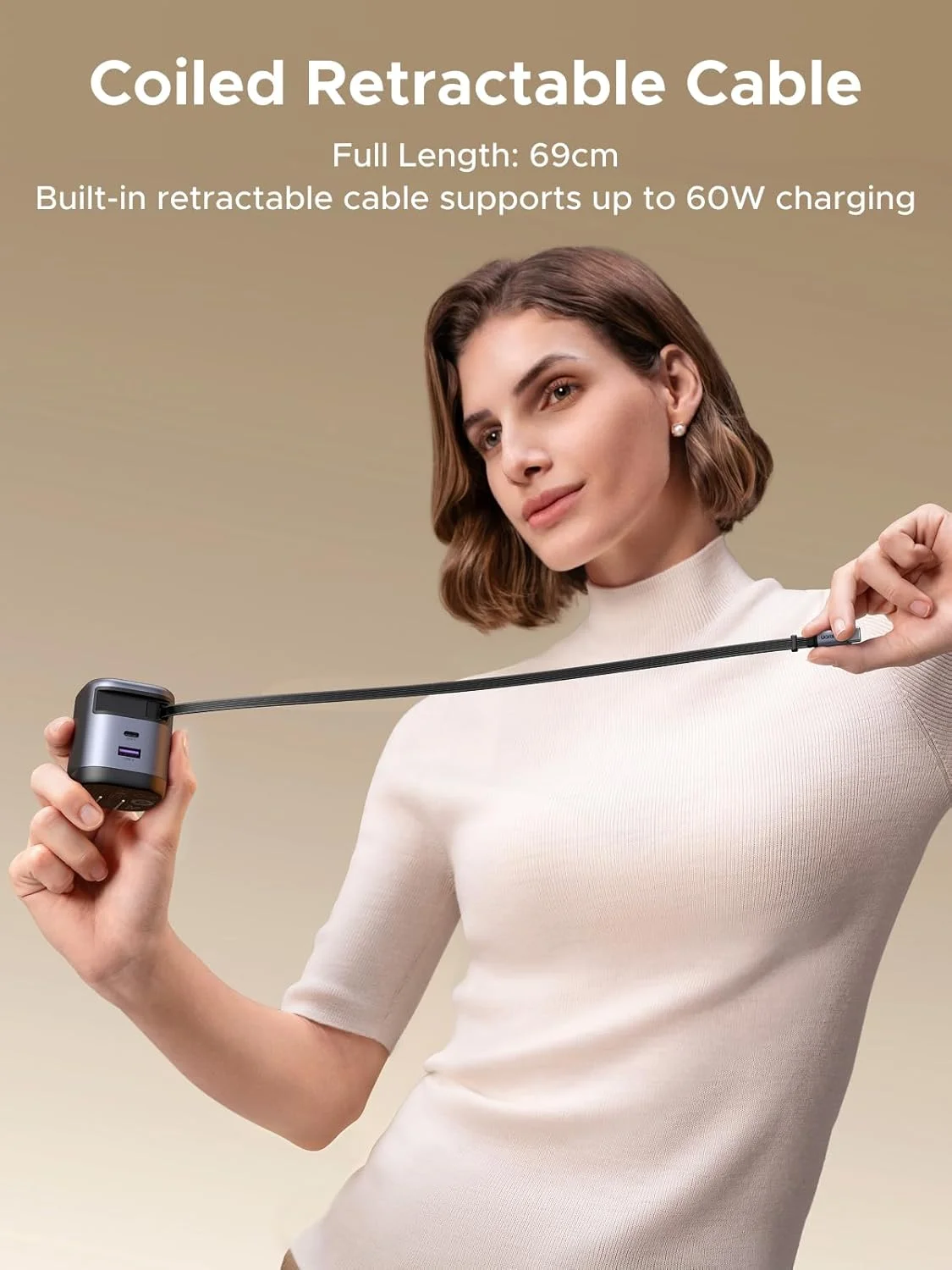 شارژر جمعشونده 65 واتی UGREEN Nexode GaN USB C با کابل داخلی، آداپتور دیواری شارژ سریع 2 پورت برای آیفون 17/16/15، گلکسی S25/S24، پیکسل 10/9/8، مکبوک پرو/ایر، آیپد، ایرپادز شارژر جمعشونده 65 واتی UGREEN Nexode GaN USB C با کابل داخلی، آداپتور دیواری شارژ سریع 2 پورت برای آیفون 17/16/15، گلکسی S25/S24، پیکسل 10/9/8، مکبوک پرو/ایر، آیپد، ایرپادز