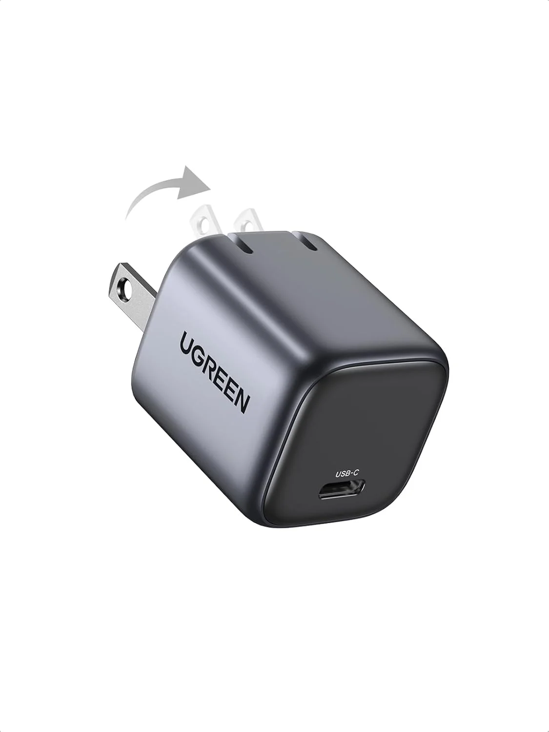 شارژر دیواری ۳۰ واتی USB C یوگرین برای آیفون ۱۷، شارژر سریع و جمع و جور GaN PPS تاشو Nexode، آداپتور برق USB-C برای آیفون ۱۷/۱۶/۱۵/۱۴، گلکسی S25/S24/S23/S22 (مشکی)