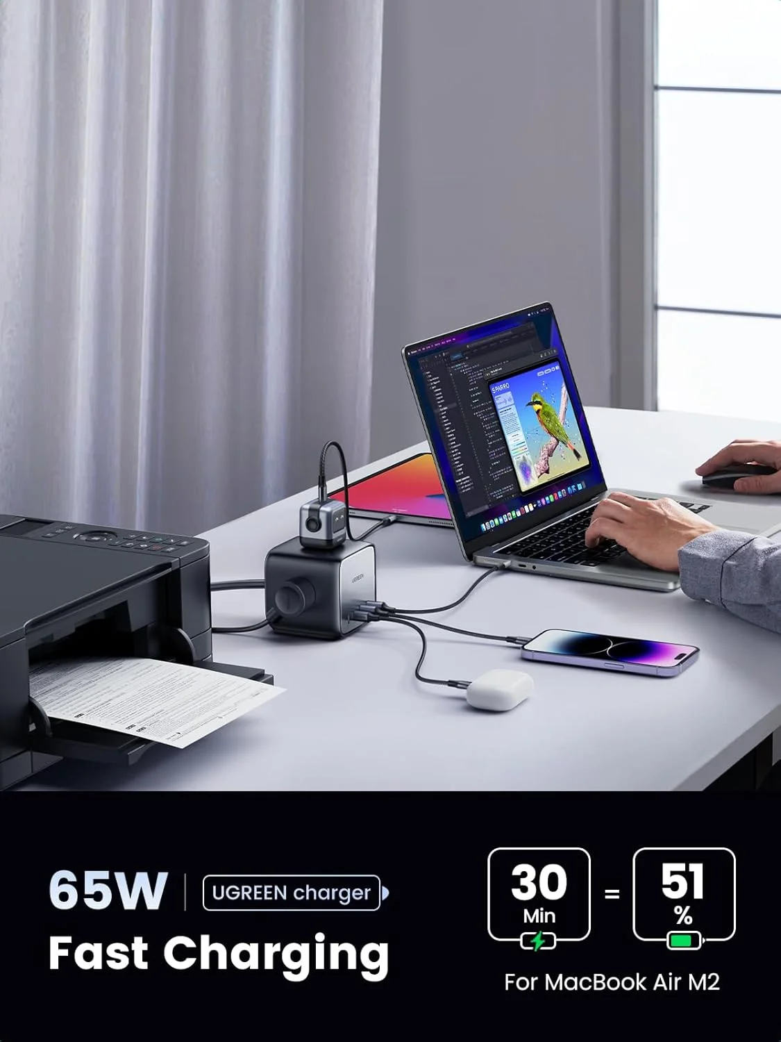 ایستگاه شارژ USB-C یوگرین 65 واتی با پریز برق متناوب، نکسود 7 در 1 GaN، مناسب خانه، دفتر و مسافرت، با 3 پریز برق متناوب، 2 پورت USB C و 2 پورت USB A، کابل افزایش طول 1.8 متری، برای مک بوک پرو، آیفون 16 پرو و غیره ایستگاه شارژ USB-C یوگرین 65 واتی با پریز برق متناوب، نکسود 7 در 1 GaN، مناسب خانه، دفتر و مسافرت، با 3 پریز برق متناوب، 2 پورت USB C و 2 پورت USB A، کابل افزایش طول 1.8 متری، برای مک بوک پرو، آیفون 16 پرو و غیره