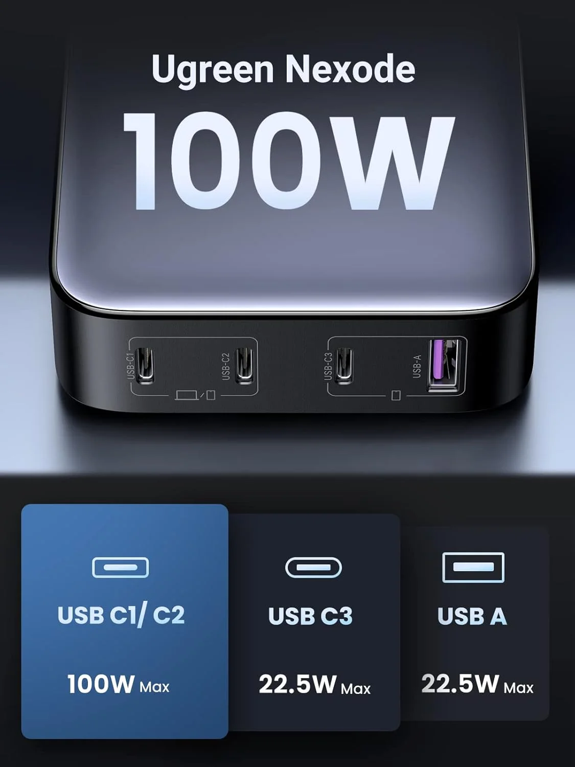 ایستگاه شارژ USB C نکسود 100 واتی UGREEN GaN، شارژر رومیزی سریع 4 پورت سازگار با مک بوک پرو، دل XPS، سری آیفون 17/16/15، گلکسی S25/S24 اولترا، پیکسل 10/9، آیپد، استیم دک ایستگاه شارژ USB C نکسود 100 واتی UGREEN GaN، شارژر رومیزی سریع 4 پورت سازگار با مک بوک پرو، دل XPS، سری آیفون 17/16/15، گلکسی S25/S24 اولترا، پیکسل 10/9، آیپد، استیم دک