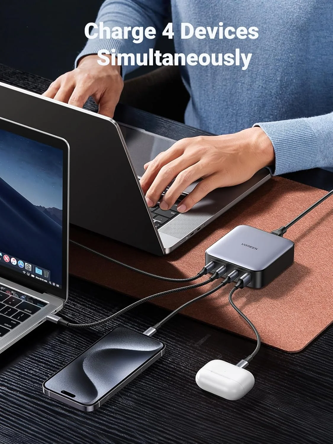 ایستگاه شارژ USB C نکسود 100 واتی UGREEN GaN، شارژر رومیزی سریع 4 پورت سازگار با مک بوک پرو، دل XPS، سری آیفون 17/16/15، گلکسی S25/S24 اولترا، پیکسل 10/9، آیپد، استیم دک ایستگاه شارژ USB C نکسود 100 واتی UGREEN GaN، شارژر رومیزی سریع 4 پورت سازگار با مک بوک پرو، دل XPS، سری آیفون 17/16/15، گلکسی S25/S24 اولترا، پیکسل 10/9، آیپد، استیم دک