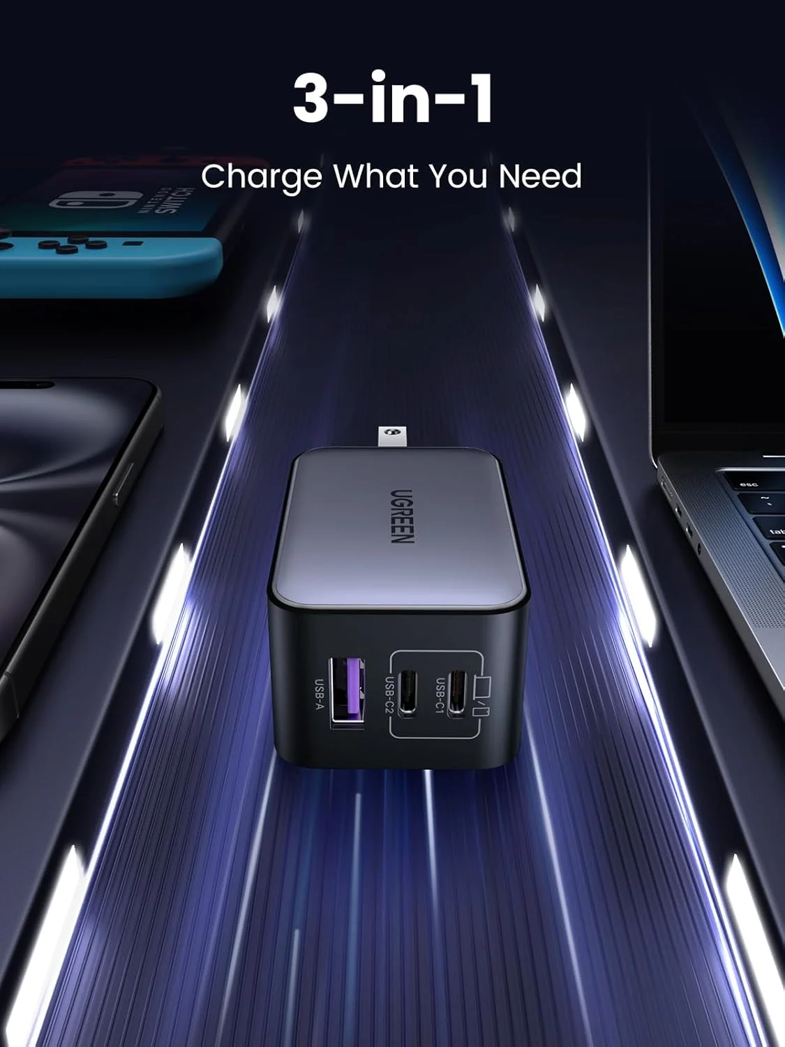 شارژر دیواری یوگرین Nexode 65W GaN USB C، آداپتور برق شارژ سریع تاشو و جمع و جور 3 پورت برای سری آیفون 17/16/15، گلکسی S25/S24، پیکسل 10/9، مک بوک پرو/ایر، Dell XPS، آیپد پرو (مشکی) شارژر دیواری یوگرین Nexode 65W GaN USB C، آداپتور برق شارژ سریع تاشو و جمع و جور 3 پورت برای سری آیفون 17/16/15، گلکسی S25/S24، پیکسل 10/9، مک بوک پرو/ایر، Dell XPS، آیپد پرو (مشکی)