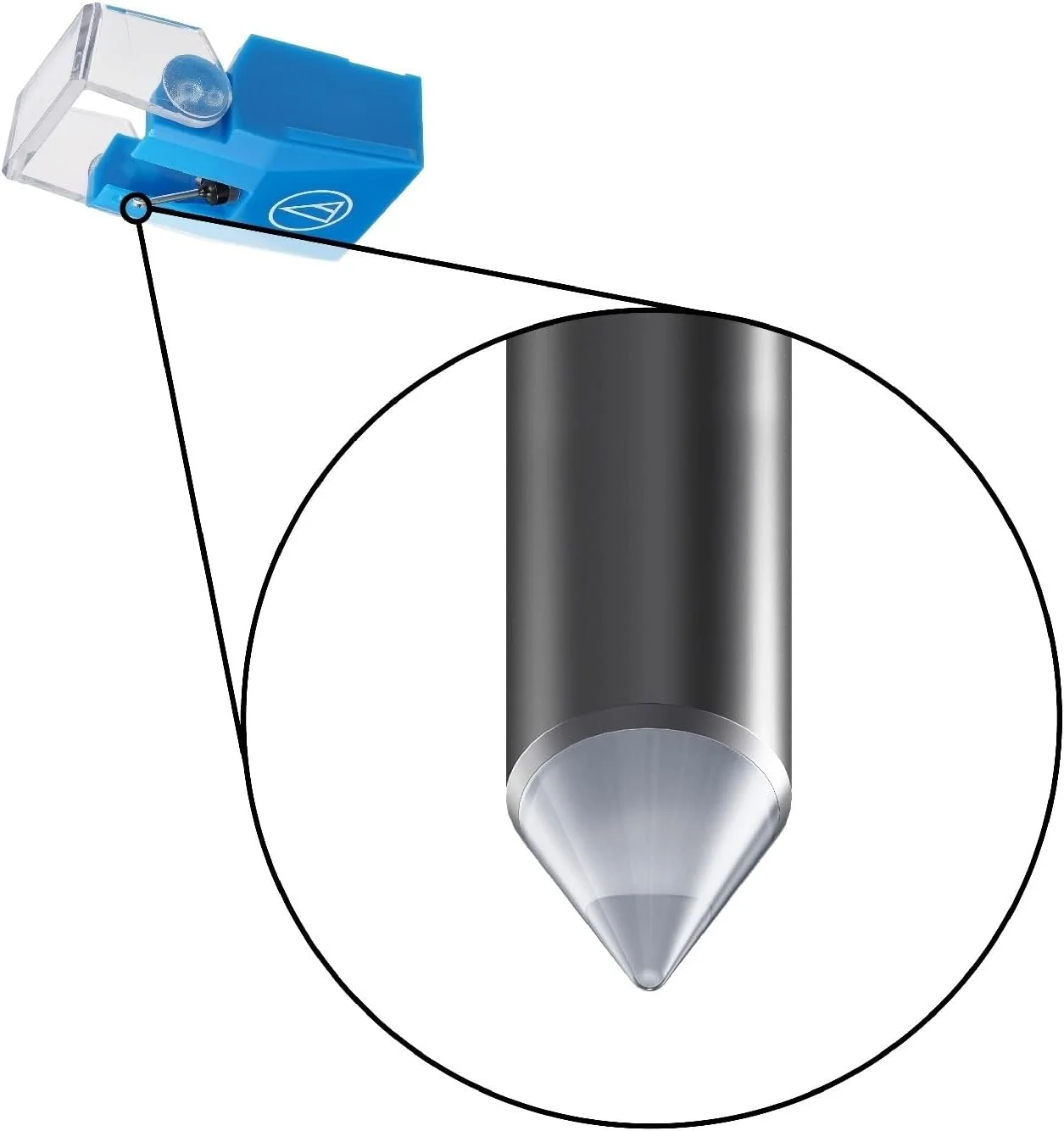 سوزن گرامافون جایگزین Audio-Technica VMN10CB با نوک مخروطی برای کارتریج های VM520CB و VM610MONO - آبی