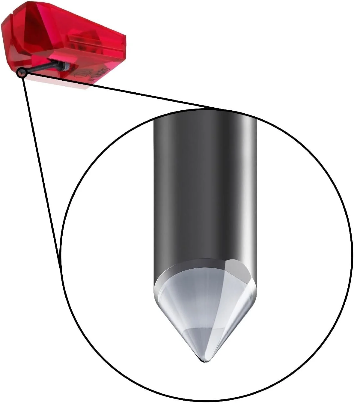 سوزن گرام تعویضی بیضوی Audio-Technica ATN-XP5 برای کارتریج AT-XP5