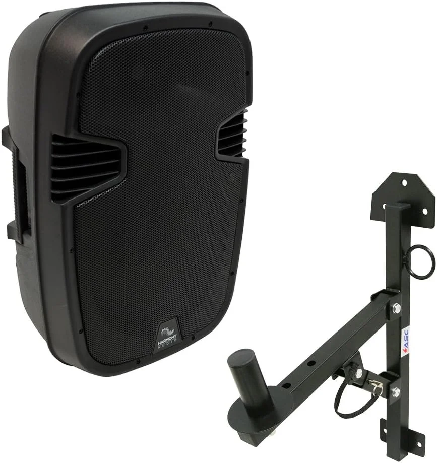 بلندگوی PA اکتیو 15 اینچی 1200 واتی بلوتوث دار Harmony Audio HA-L15BA Pro DJ به همراه پایه دیواری