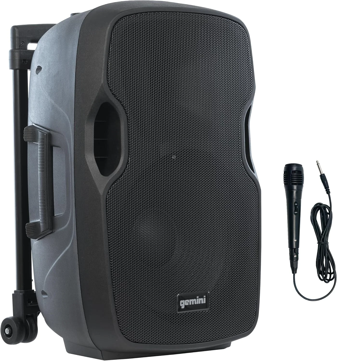بلندگوی PA بلوتوثی بی‌سیم 12 اینچی 1500 واتی Gemini با ورودی میکروفون و گیتار، USB/SD/FM - صدای حرفه‌ای مقاوم برای رویدادهای فضای باز، مربیان و نوازندگان (AS-12TOGO)