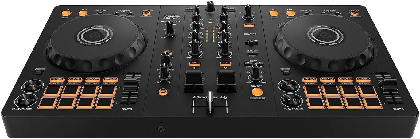 مجموعه کنترلر دی‌جی پایونیر DDJ-FLX4 و هدفون دی‌جی نومارک HF175