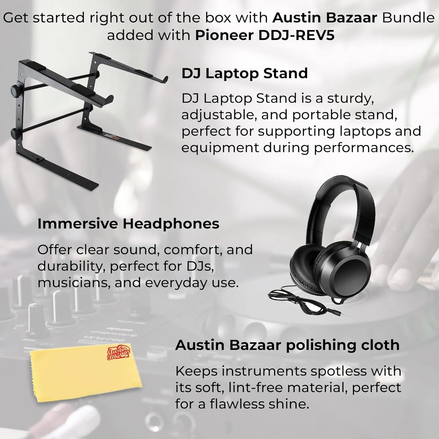 کنترلر دیجی 4-دک پایونیر DDJ-REV5 - مشکی همراه با پایه لپتاپ، هدفون و پارچه پولیش آستین بازار کنترلر دیجی 4-دک پایونیر DDJ-REV5 - مشکی همراه با پایه لپتاپ، هدفون و پارچه پولیش آستین بازار