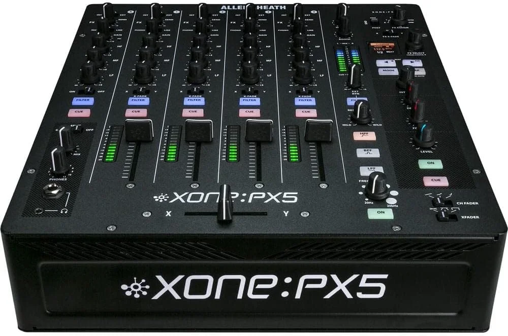 میکسر دی جی 4+1 کانال Allen & Heath XONE:PX5 به همراه کارت صدا + مانیتورهای استودیویی 5 اینچی KRK ROKIT RP5G3 (جفت مشکی) و کابل ها