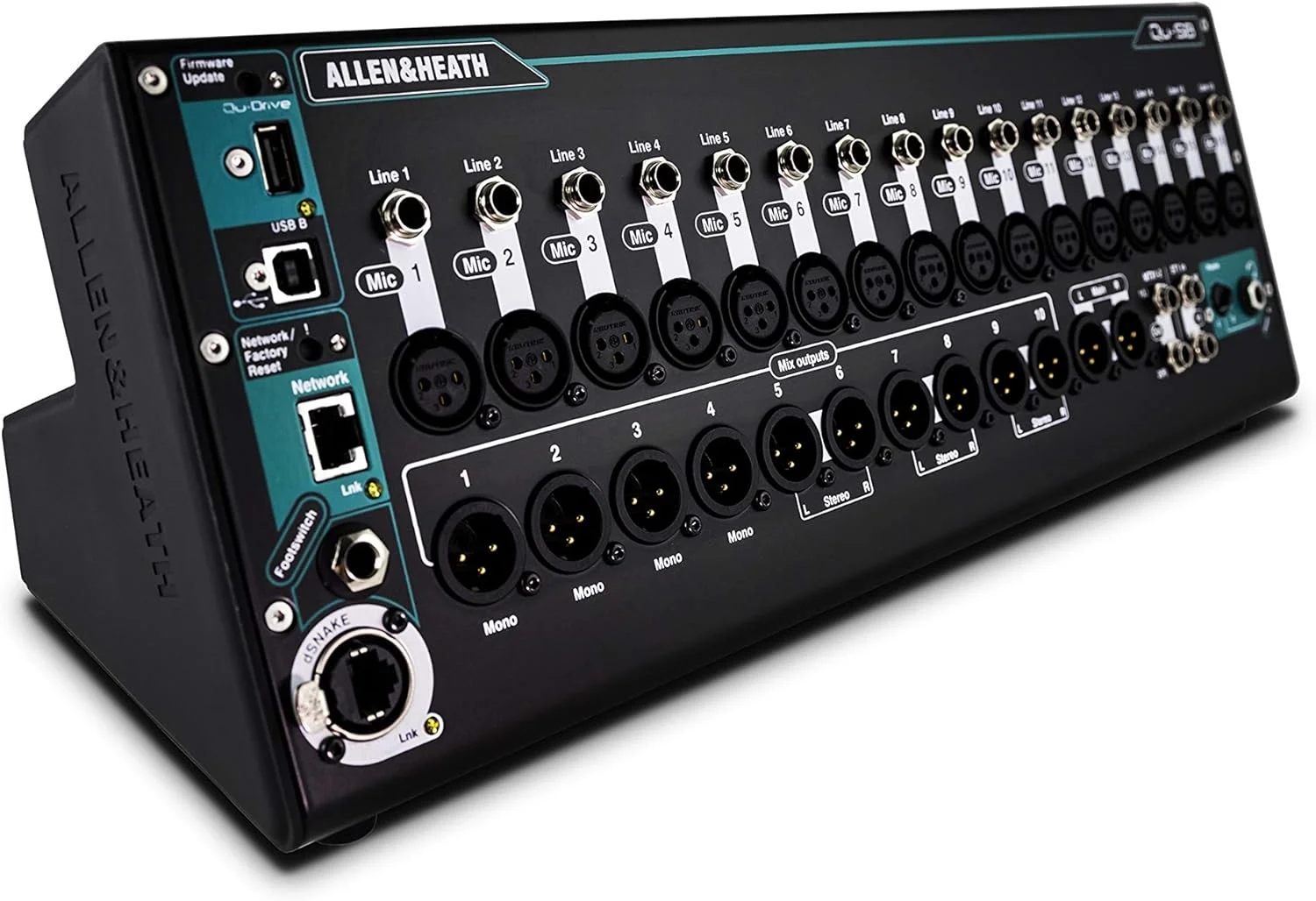 میکسر دیجیتال قابل حمل 18 ورودی/14 خروجی Allen & Heath QU-SB با کنترل بی سیم از راه دور (AH میکسر دیجیتال قابل حمل 18 ورودی/14 خروجی Allen & Heath QU-SB با کنترل بی سیم از راه دور (AH