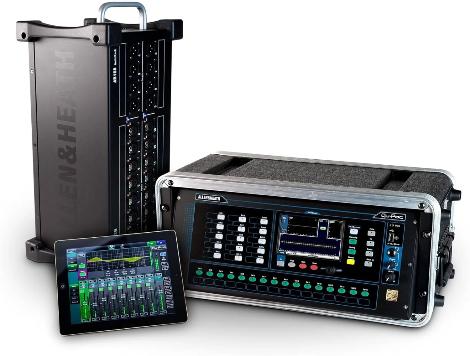 میکسر دیجیتال فوق فشرده 16 ورودی/12 خروجی Allen & Heath QU-PAC با کنترل لمسی، مشکی میکسر دیجیتال فوق فشرده 16 ورودی/12 خروجی Allen & Heath QU-PAC با کنترل لمسی، مشکی