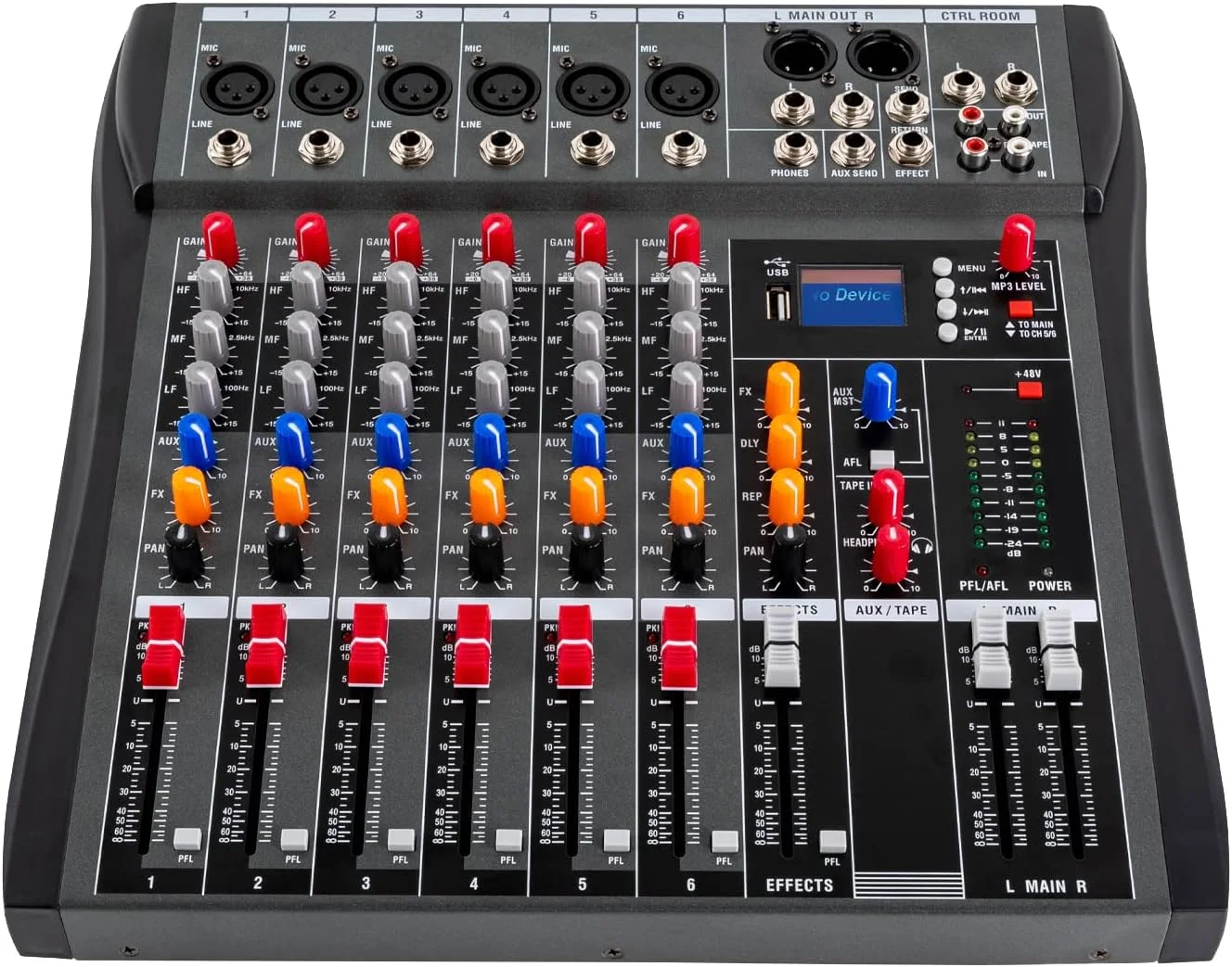میکسر صوتی حرفه ای 6 کانال DJ، کارت صدا، رابط کنسول، بلوتوث دیجیتال، ورودی کامپیوتر، فانتوم پاور 48 ولت، استریو DJ استودیو برای ضبط و پادکست میکسر صوتی حرفه ای 6 کانال DJ، کارت صدا، رابط کنسول، بلوتوث دیجیتال، ورودی کامپیوتر، فانتوم پاور 48 ولت، استریو DJ استودیو برای ضبط و پادکست