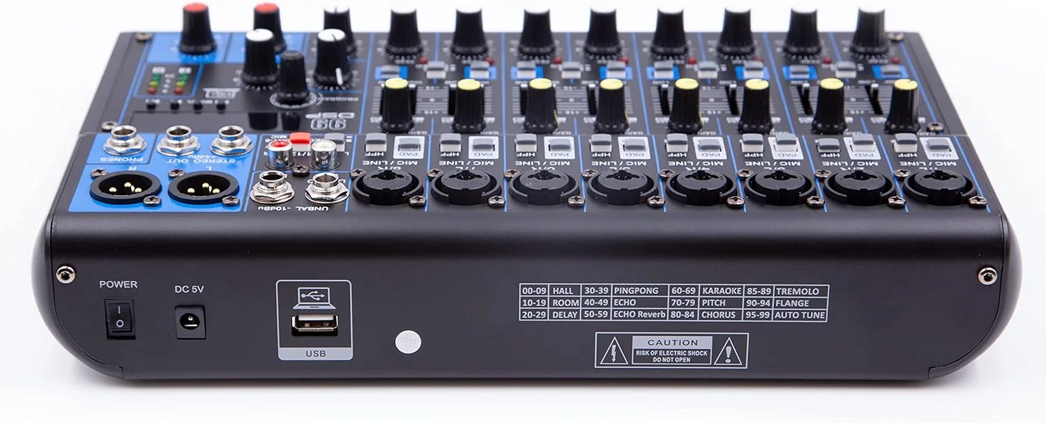 میکسر صوتی 12 کاناله EMB MX12BT 99 DSP با بلوتوث و قابلیت پخش MP3 میکسر صوتی 12 کاناله EMB MX12BT 99 DSP با بلوتوث و قابلیت پخش MP3