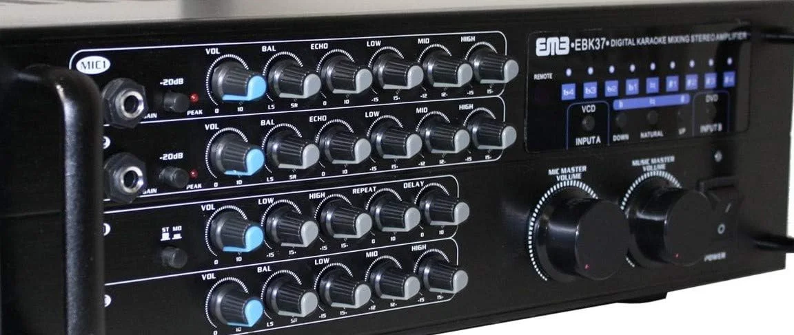 میکسر استریو کارائوکه دیجیتال رک مونت ای ام بی پرو مدل EBK37BT با توان 700 وات، دارای USB، اکو و پخش بلوتوث