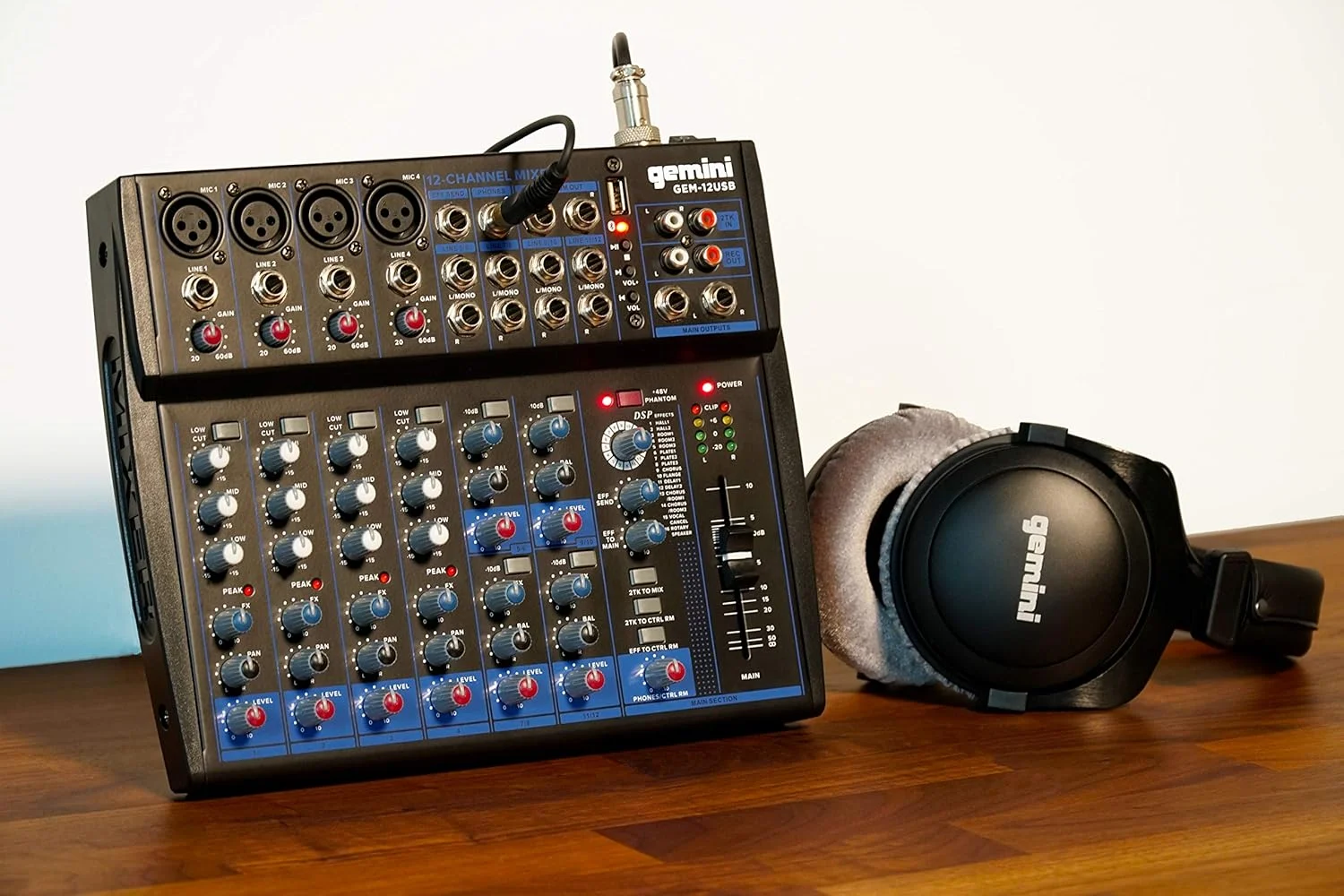 میکسر صوتی 12 کاناله دی جی جمینی با افکت های چندگانه، USB، اکولایزر و فانتوم پاور - برد میکسر استودیویی USB، کنسول میکس برای تولید موسیقی، پادکست ها، نمایش های زنده و ست های دی جی (GEM-12USB) میکسر صوتی 12 کاناله دی جی جمینی با افکت های چندگانه، USB، اکولایزر و فانتوم پاور - برد میکسر استودیویی USB، کنسول میکس برای تولید موسیقی، پادکست ها، نمایش های زنده و ست های دی جی (GEM-12USB)