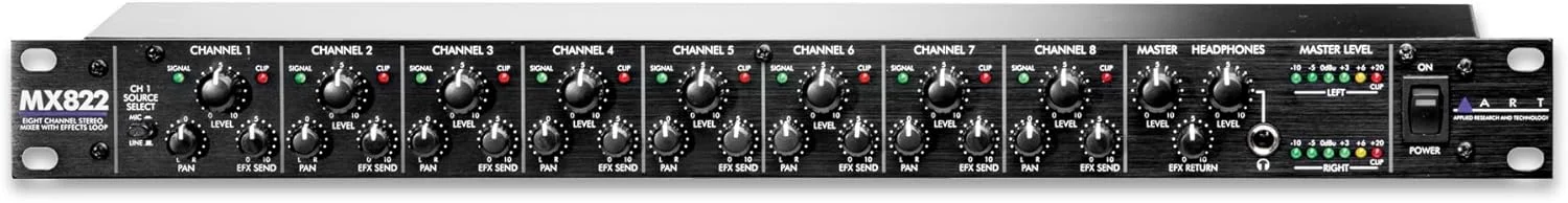 میکسر استریو هشت کاناله رکمونت ART MX822 میکسر استریو هشت کاناله رکمونت ART MX822
