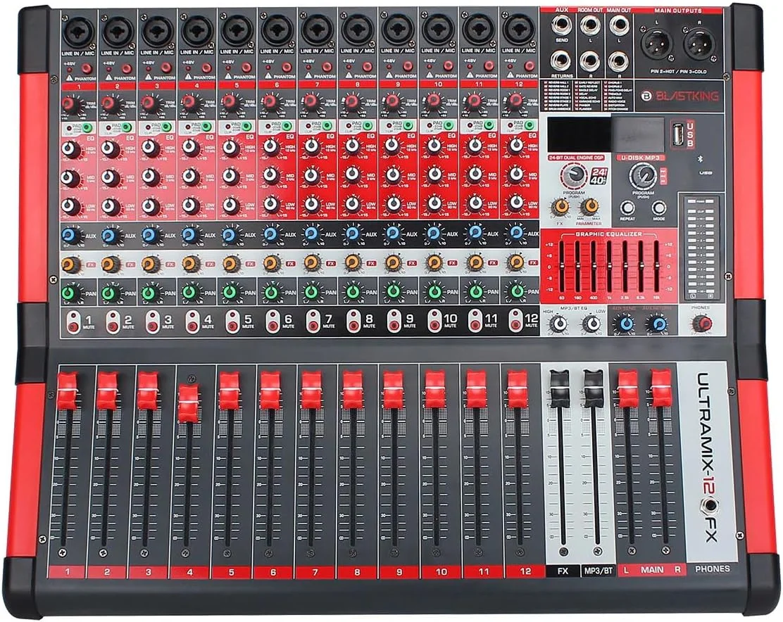 میکسر استریو آنالوگ 12 کانال Blastking ULTRAMIX-12FX میکسر استریو آنالوگ 12 کانال Blastking ULTRAMIX-12FX