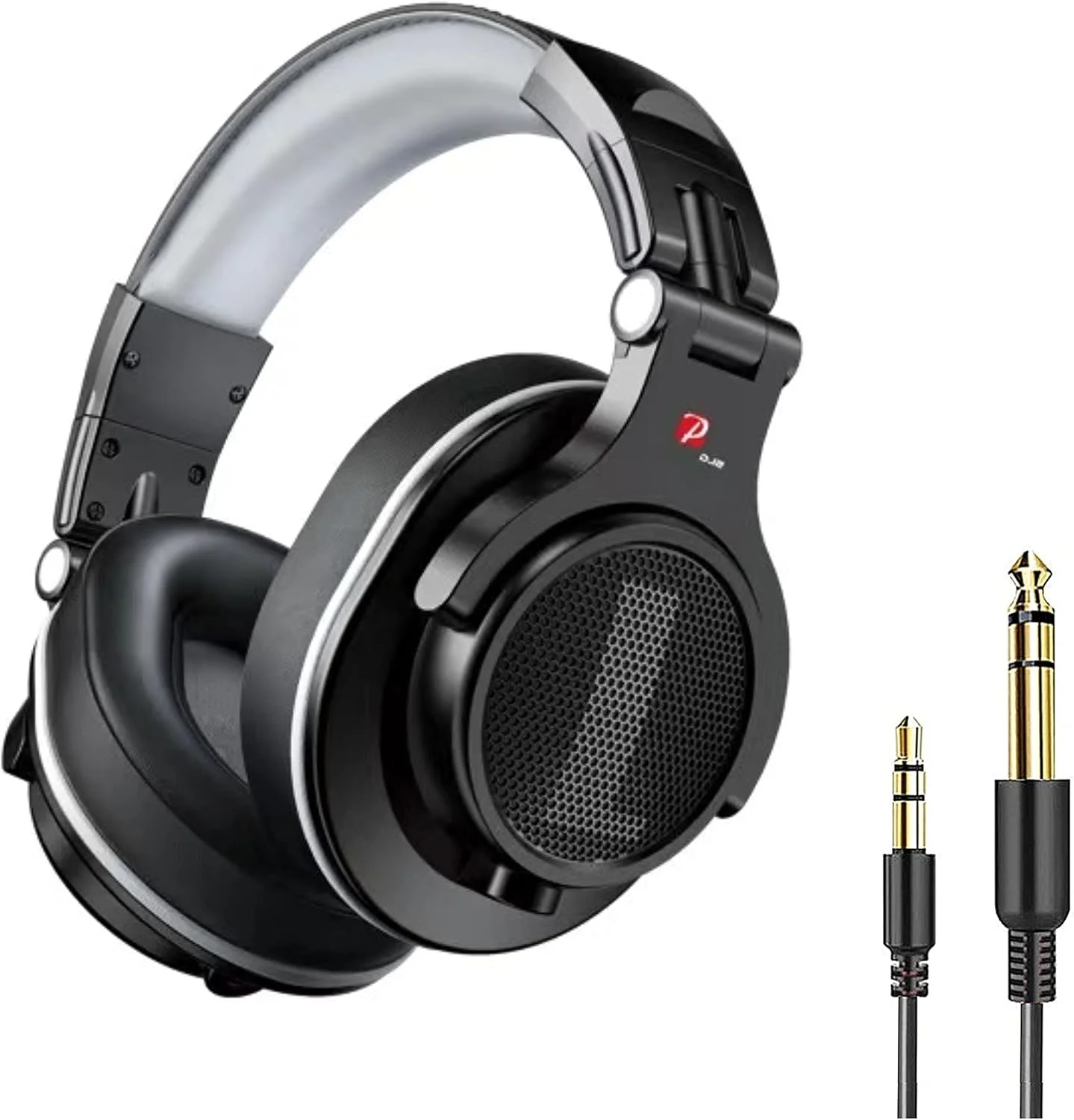 هدفون رو گوشی سیم دار Prosonic DJ2G با درایور 40 میلی متری، هدفون تاشو و سبک وزن با پورت اشتراک گذاری صدا و میکروفون برای ضبط، مانیتورینگ، میکس، پادکست، گیتار، کامپیوتر و تلویزیون (مشکی خاکستری)