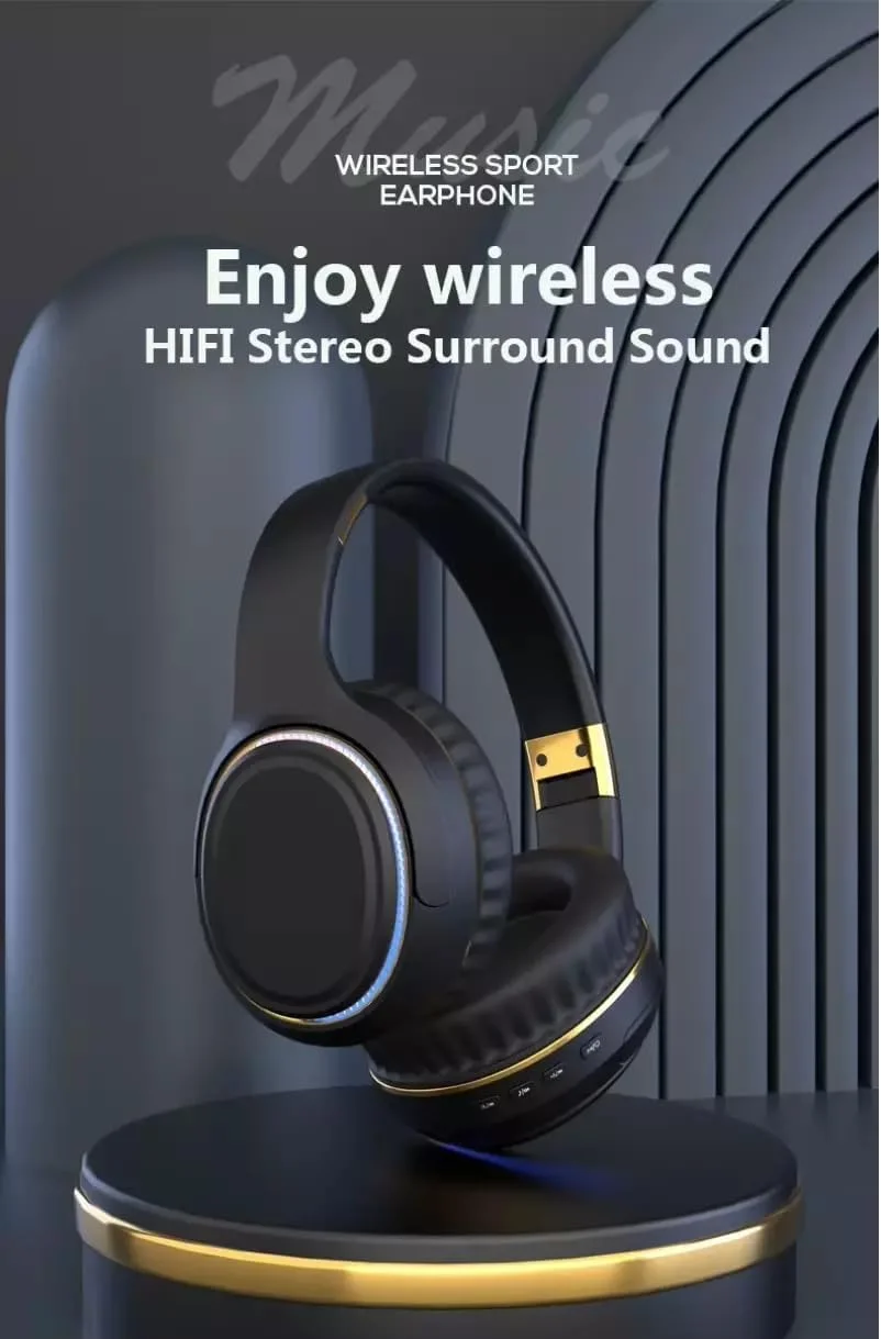 هدفون های حرفه ای مانیتور دور گوشی برای استودیو، ضبط، بازی و استریمینگ - هدفون های بلوتوث بی سیم دور گوشی H6 تاشو با نورپردازی RGB LED از Totality Phases of Life