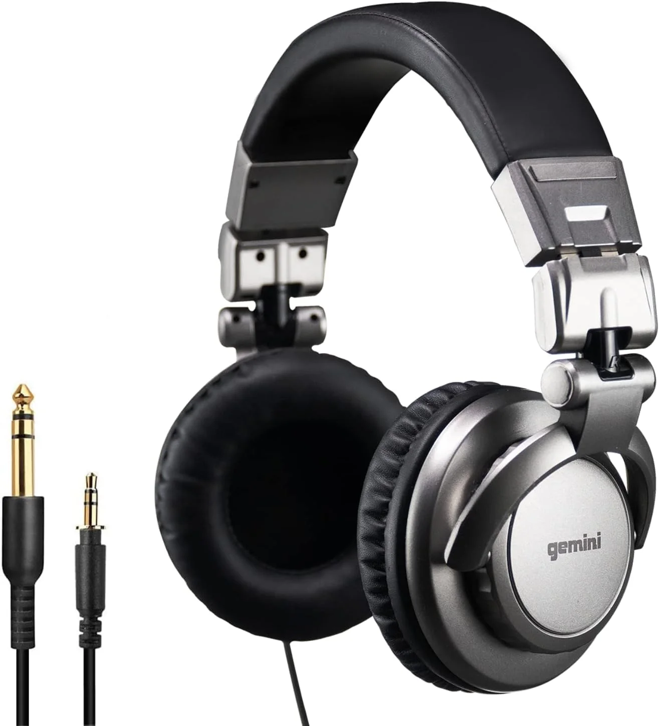 هدفون های سیم دار حرفه ای جمینی مدل DJX-500 - هدفون های استودیویی روگوشی برای تولید موسیقی، پادکست، ضبط و میکس - درایورهای 57 میلی متری، پشت بسته، آداپتور 1/4 اینچی - استفاده استودیویی و زنده
