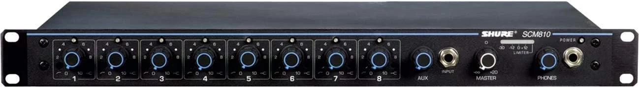 میکسر اتوماتیک هشت کاناله میکروفون Shure SCM810 با IntelliMix، EQ قابل تنظیم برای هر کانال و فانتوم پاور 48 ولت، طراحی شده به طور خاص برای برنامه های صوتی نصب شده میکسر اتوماتیک هشت کاناله میکروفون Shure SCM810 با IntelliMix، EQ قابل تنظیم برای هر کانال و فانتوم پاور 48 ولت، طراحی شده به طور خاص برای برنامه های صوتی نصب شده