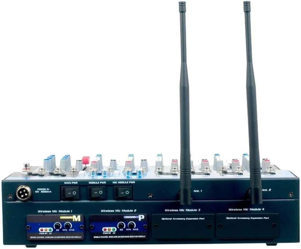 میکسر صوتی کارائوکه و اجرای زنده بیسیم VOCOPRO مدل WirelessMix-2 با 2 میکروفون بیسیم UHF و ضبط کننده صوتی SD میکسر صوتی کارائوکه و اجرای زنده بیسیم VOCOPRO مدل WirelessMix-2 با 2 میکروفون بیسیم UHF و ضبط کننده صوتی SD