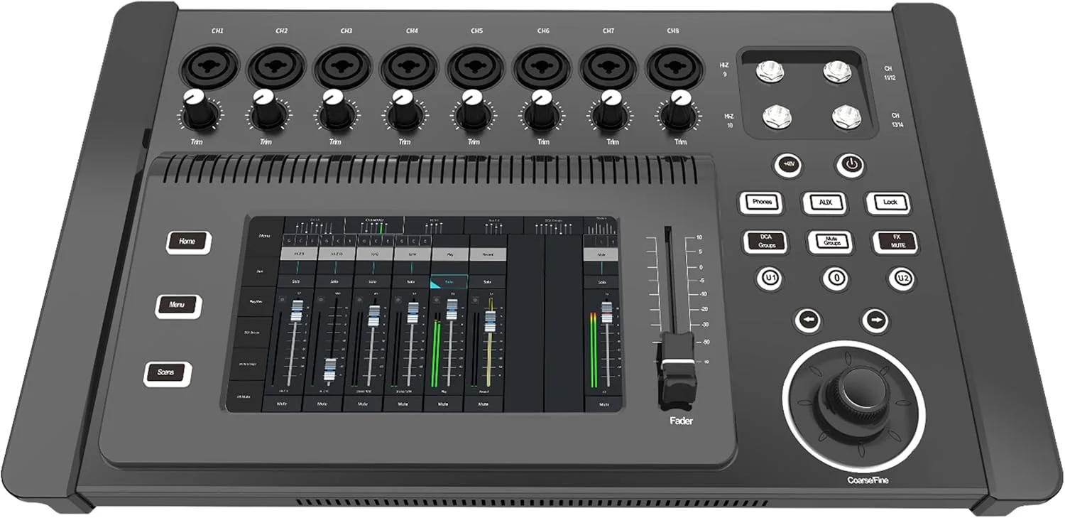 میکسر دیجیتال قابل حمل 14 کانال DM-1608 با 4 خروجی کمکی، کنترل از طریق اپلیکیشن برای آیپد، تبلت اندروید، کامپیوتر، لپ تاپ، با Wi-Fi یکپارچه و موتور افکت داخلی (طراحی شده در ایالات متحده آمریکا) میکسر دیجیتال قابل حمل 14 کانال DM-1608 با 4 خروجی کمکی، کنترل از طریق اپلیکیشن برای آیپد، تبلت اندروید، کامپیوتر، لپ تاپ، با Wi-Fi یکپارچه و موتور افکت داخلی (طراحی شده در ایالات متحده آمریکا)