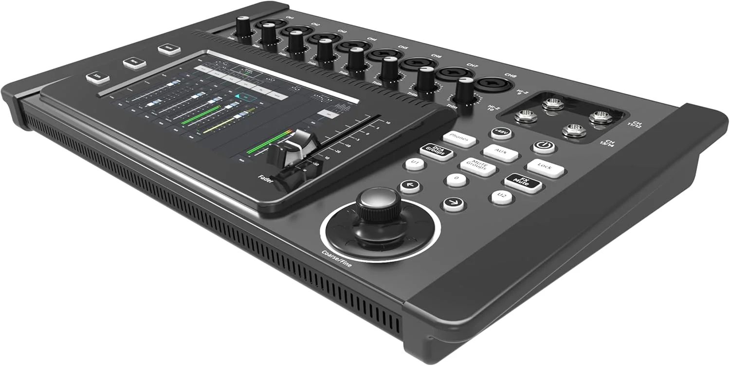 میکسر دیجیتال قابل حمل 14 کانال DM-1608 با 4 خروجی کمکی، کنترل از طریق اپلیکیشن برای آیپد، تبلت اندروید، کامپیوتر، لپ تاپ، با Wi-Fi یکپارچه و موتور افکت داخلی (طراحی شده در ایالات متحده آمریکا) میکسر دیجیتال قابل حمل 14 کانال DM-1608 با 4 خروجی کمکی، کنترل از طریق اپلیکیشن برای آیپد، تبلت اندروید، کامپیوتر، لپ تاپ، با Wi-Fi یکپارچه و موتور افکت داخلی (طراحی شده در ایالات متحده آمریکا)