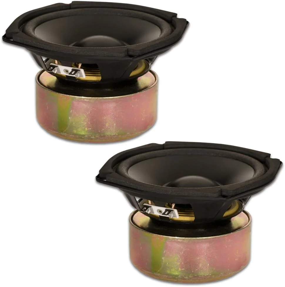 بلندگو ساب ووفر استیج گلدوود ساند، ووفر 5.25 اینچی محافظت شده 130 وات، 4 اهم، مجموعه 2 عددی جایگزین (GW-205/4S-2)