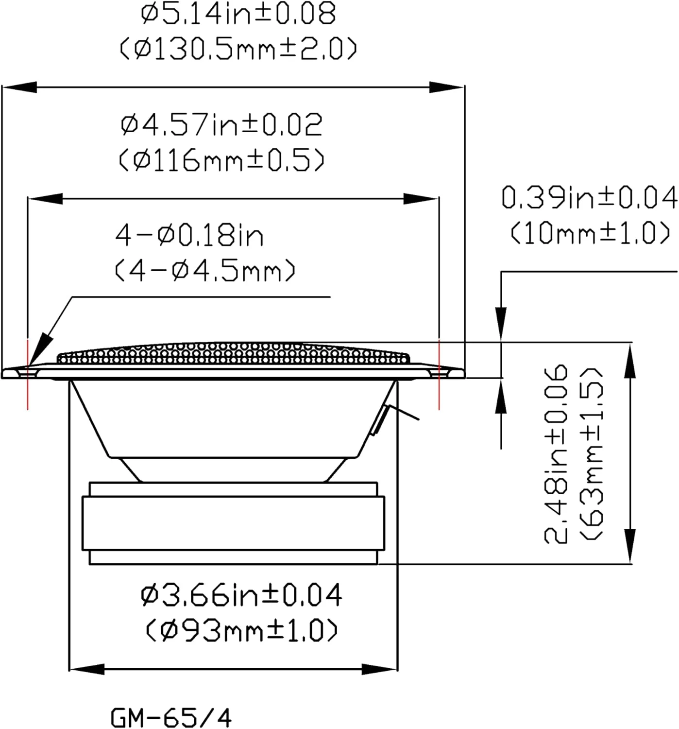 دو عدد میدرنج 5.25 اینچی Goldwood Sound GM-65/4 با توان 100 وات و امپدانس 4 اهم