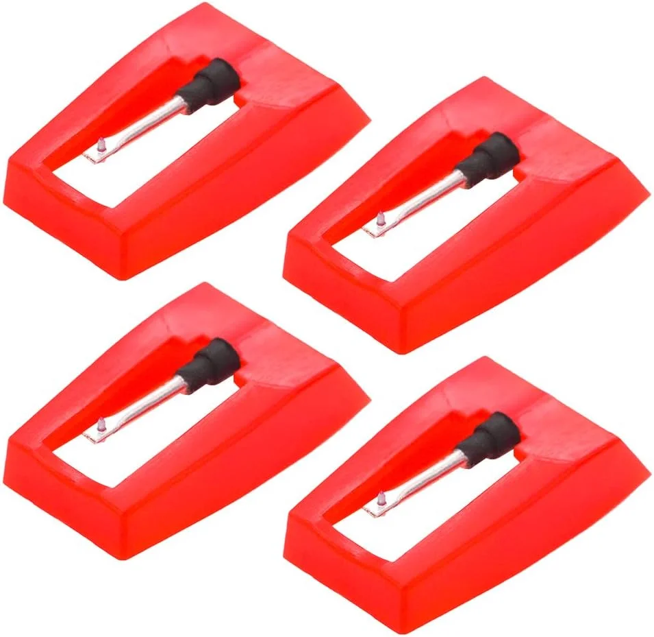 بسته 4 عددی سوزن گرامافون، سوزن الماس جایگزین برای گرامافون های وینیل ION Jensen Crosley Victrola Sylvania Turntable Phonograph LP