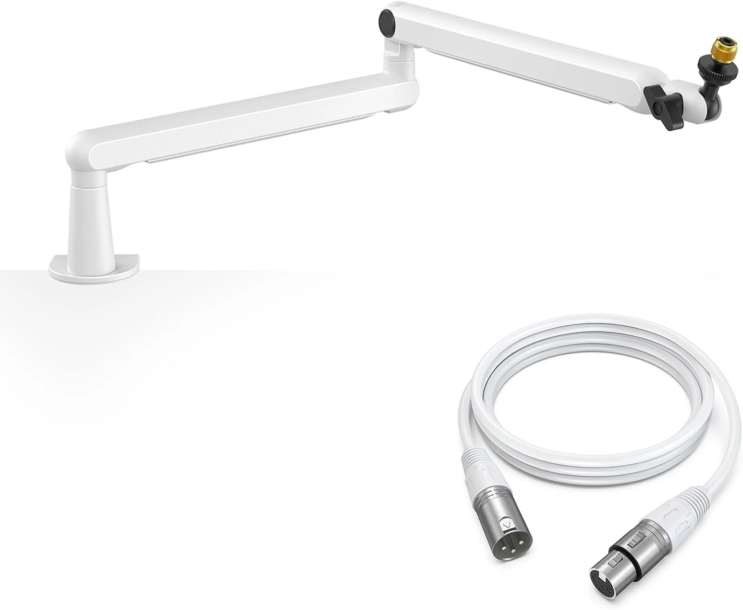 کیت بازوی میکروفون FIFINE، پایه میکروفون بوم کم حجم با مدیریت کابل و کابل XLR متوازن 3 متری برای پادکست، استریم و ضبط - BM88W+L9W