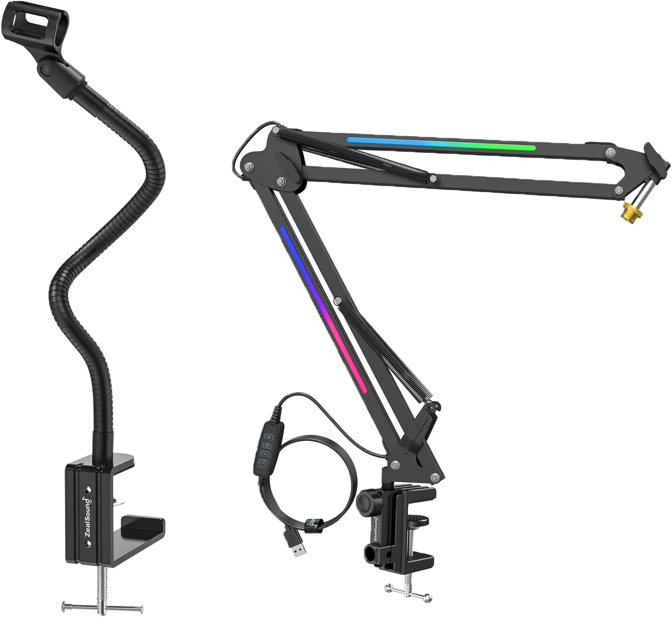 پایه بازویی میکروفون ZealSound مدل h1 با طول 13 اینچ به همراه ht35-2 RGB