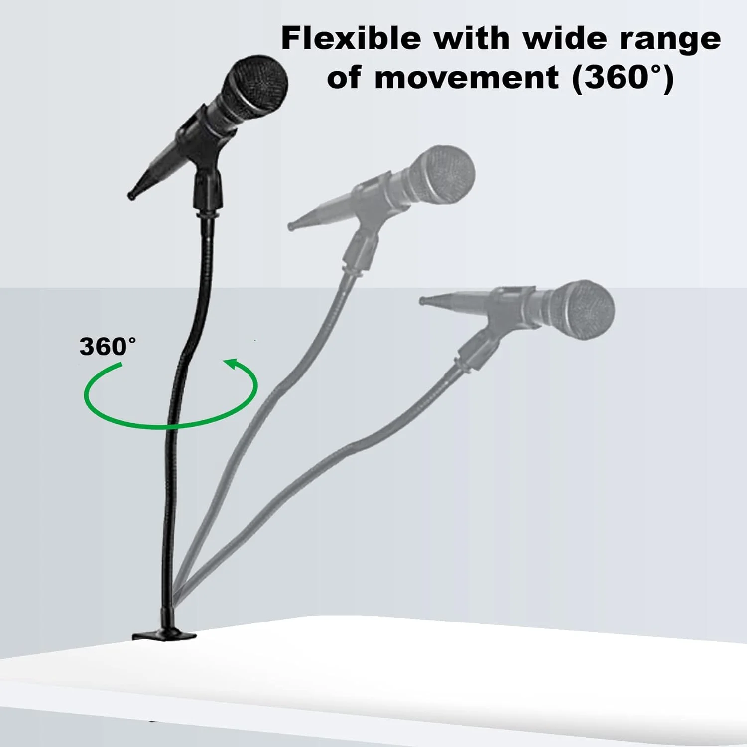 نگهدارنده میکروفون گردن غازی Skywin - پایه میکروفون رومیزی با پشتیبانی محکم و قوی، موقعیت قابل تنظیم برای کاربردهای مختلف