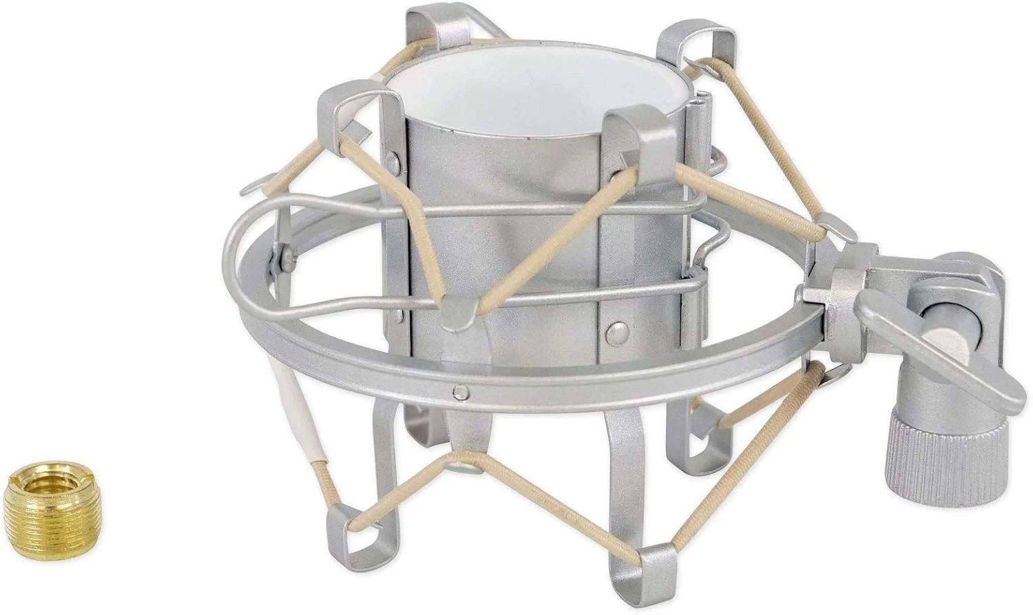 لرزهگیر میکروفون استودیویی نقرهای Rockville ROCKSHOCK با فوم | مناسب برای ضبط صدا، پادکست و پخش لرزهگیر میکروفون استودیویی نقرهای Rockville ROCKSHOCK با فوم | مناسب برای ضبط صدا، پادکست و پخش