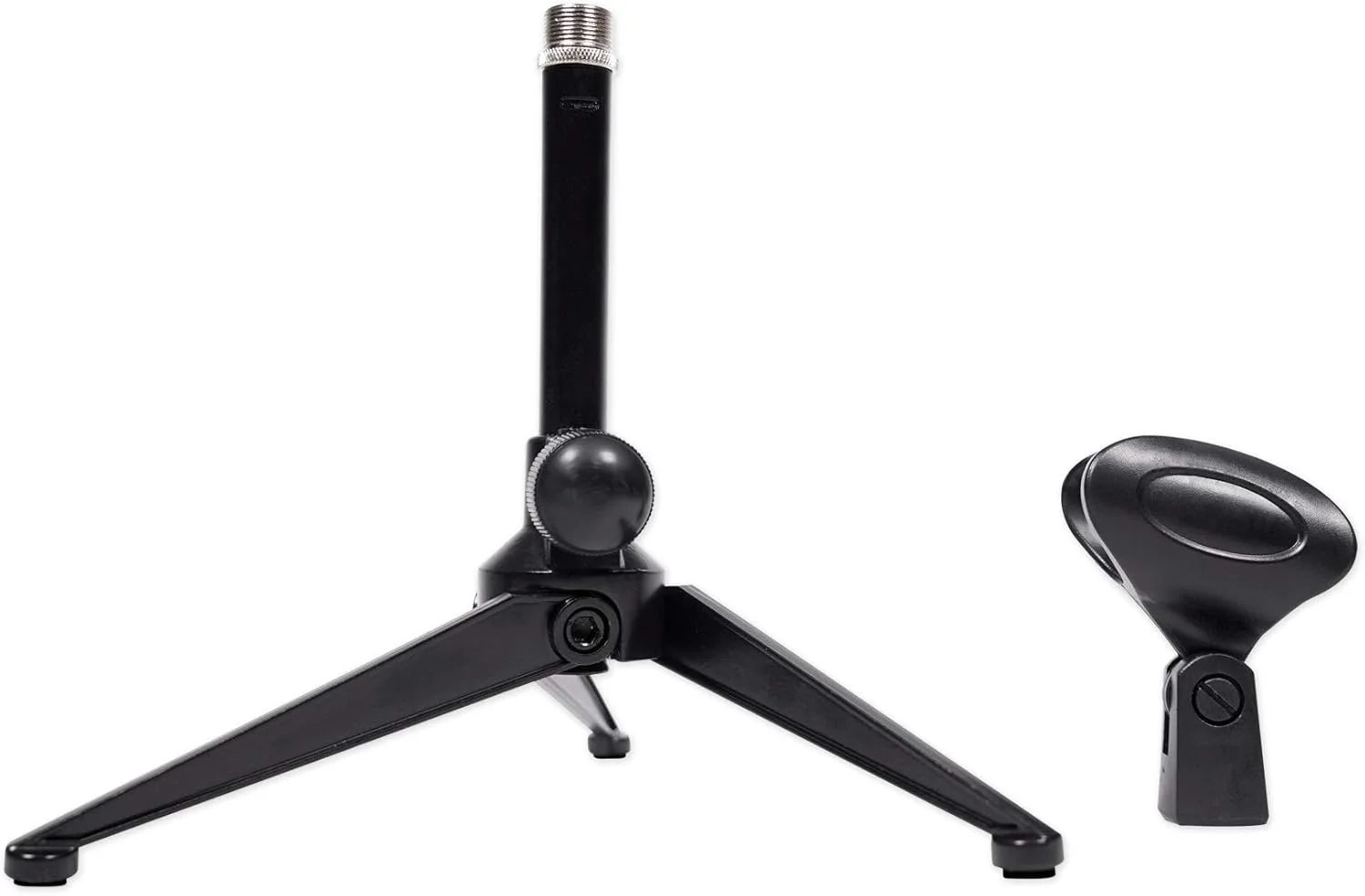 پایه میکروفون رومیزی سه پایه استودیویی با ارتفاع قابل تنظیم Rockville RDTS، ساختار فلزی، طراحی تاشو، شامل آداپتور گیره میکروفون، برای پادکست و استریم