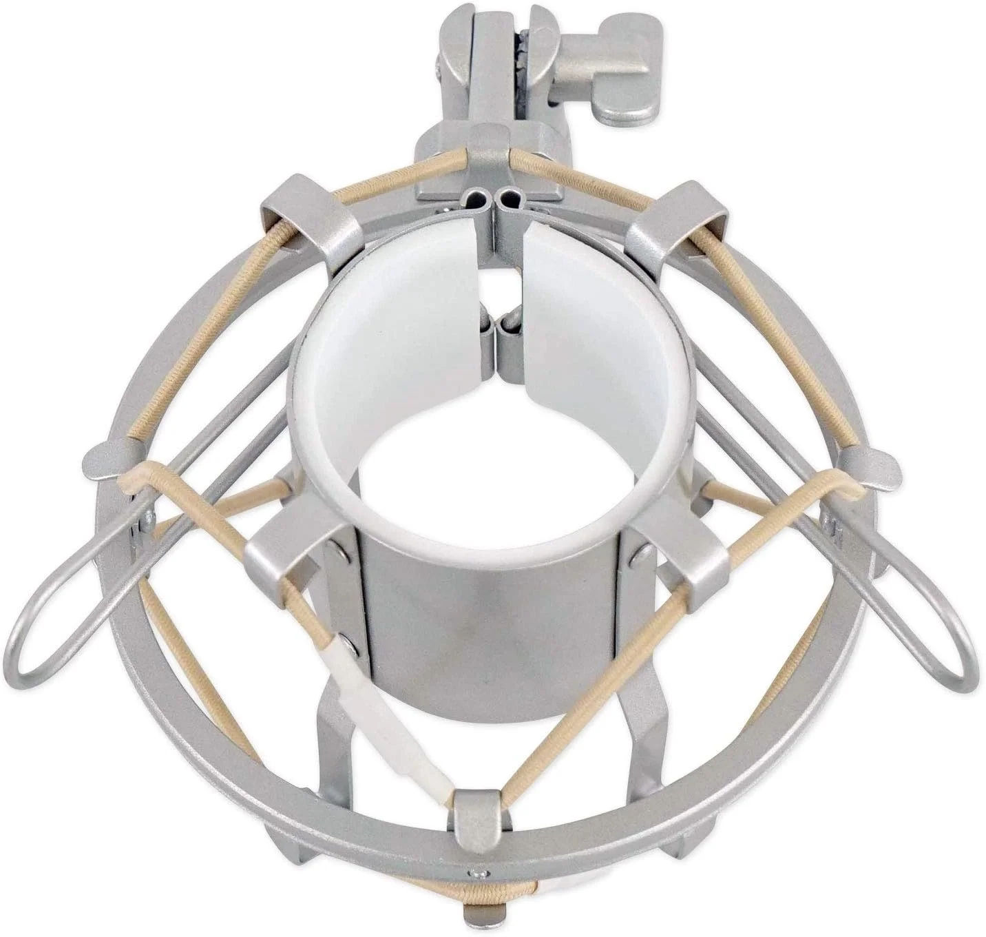 لرزه‌گیر میکروفون استودیویی نقره‌ای Rockville ROCKSHOCK با فوم | مناسب برای ضبط صدا، پادکست و پخش