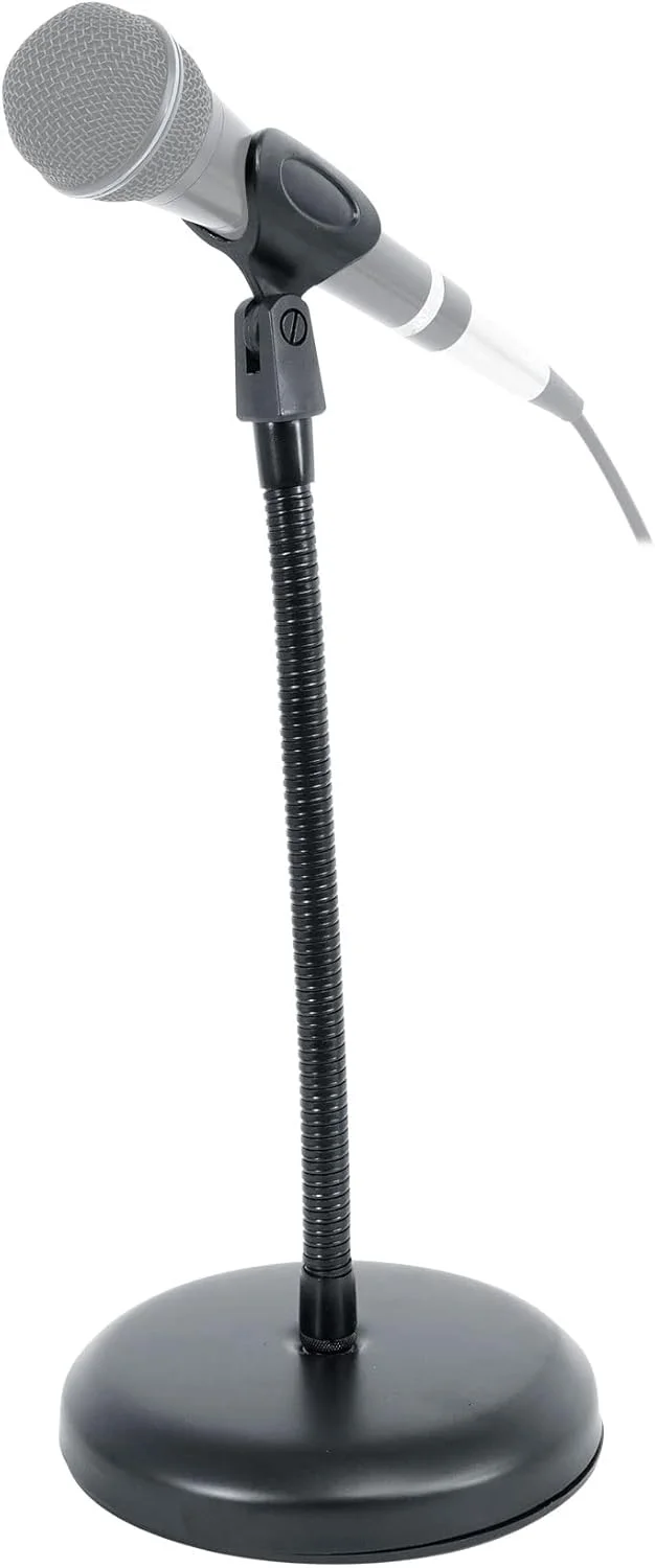 پایه میکروفون استودیویی راکویل با گردن غازی و پایه گرد سنگین