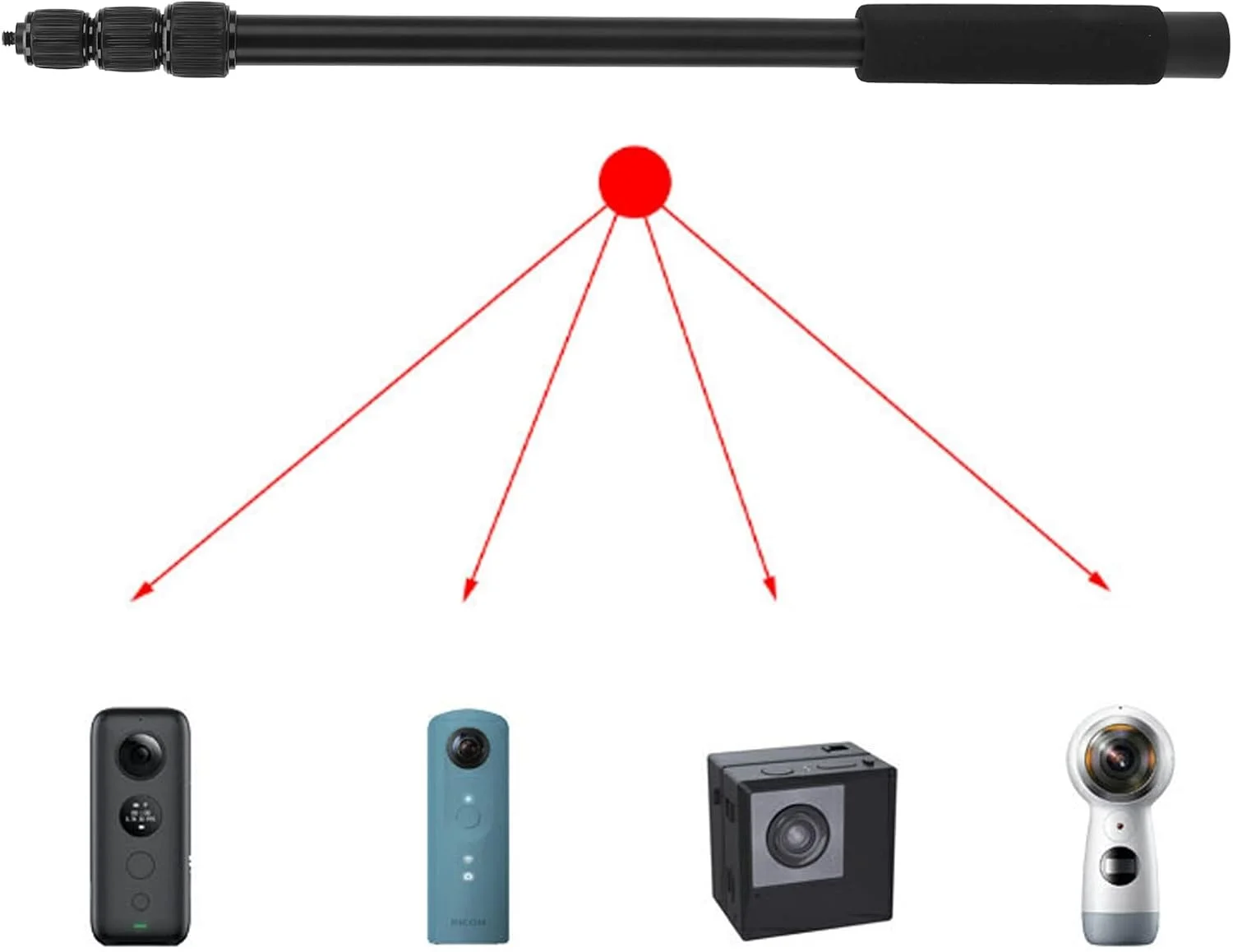 بازوی بوم میکروفون، سیستم قفل سخت با دوام بالا، بازوی توسعه میکروفون آلیاژ آلومینیوم برای تولید ویدیو، مصاحبه و کاربردهای تلویزیونی (4 گره)